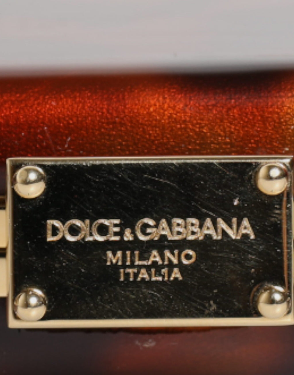 Sac bandoulière de soirée en cuir marron Dolce & Gabbana