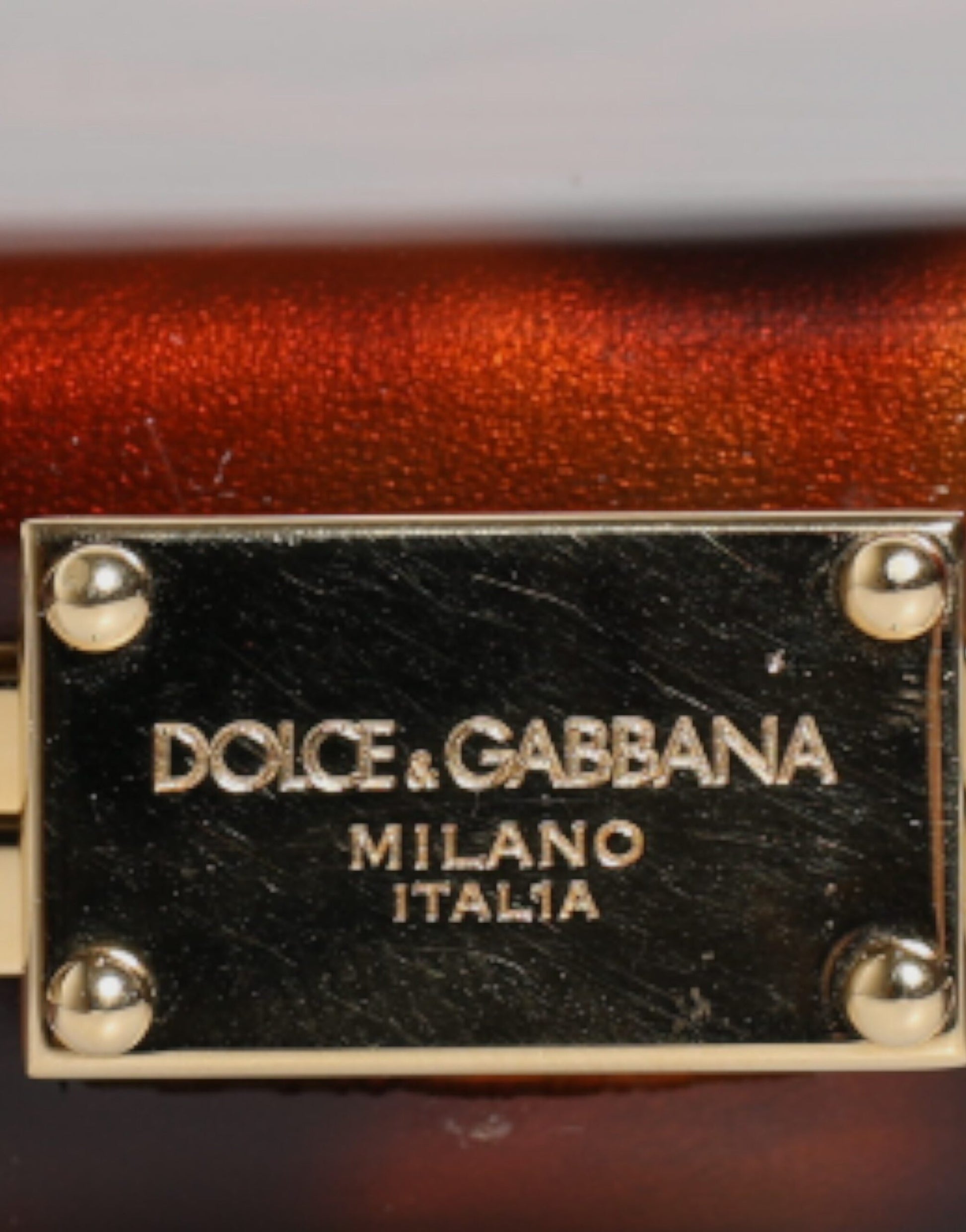 Sac bandoulière de soirée en cuir marron Dolce & Gabbana