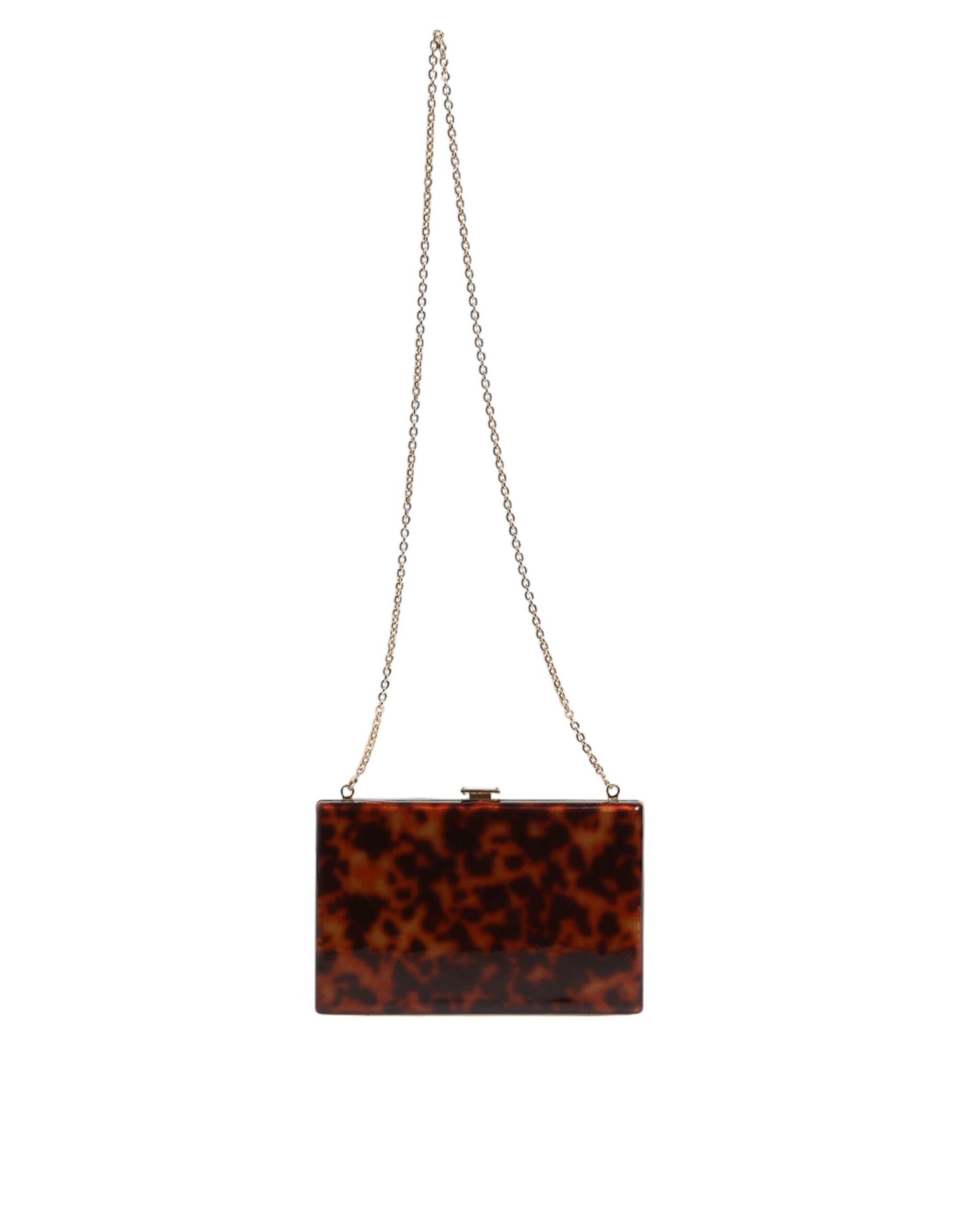 Sac bandoulière de soirée en cuir marron Dolce & Gabbana