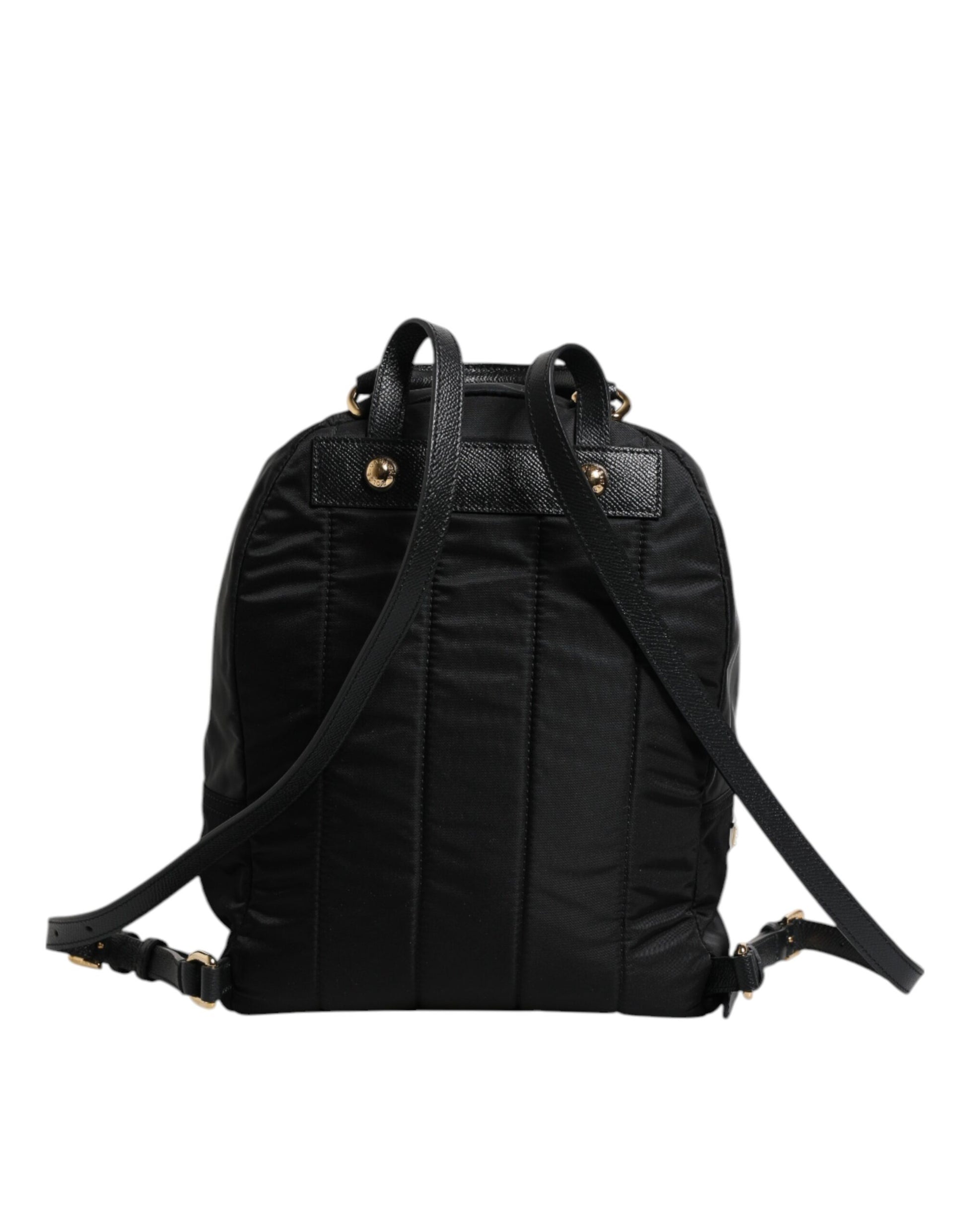 Dolce &amp; Gabbana – Rucksacktasche „VULCANO“ aus schwarzem Nylon mit Verzierung #DGFAMILY