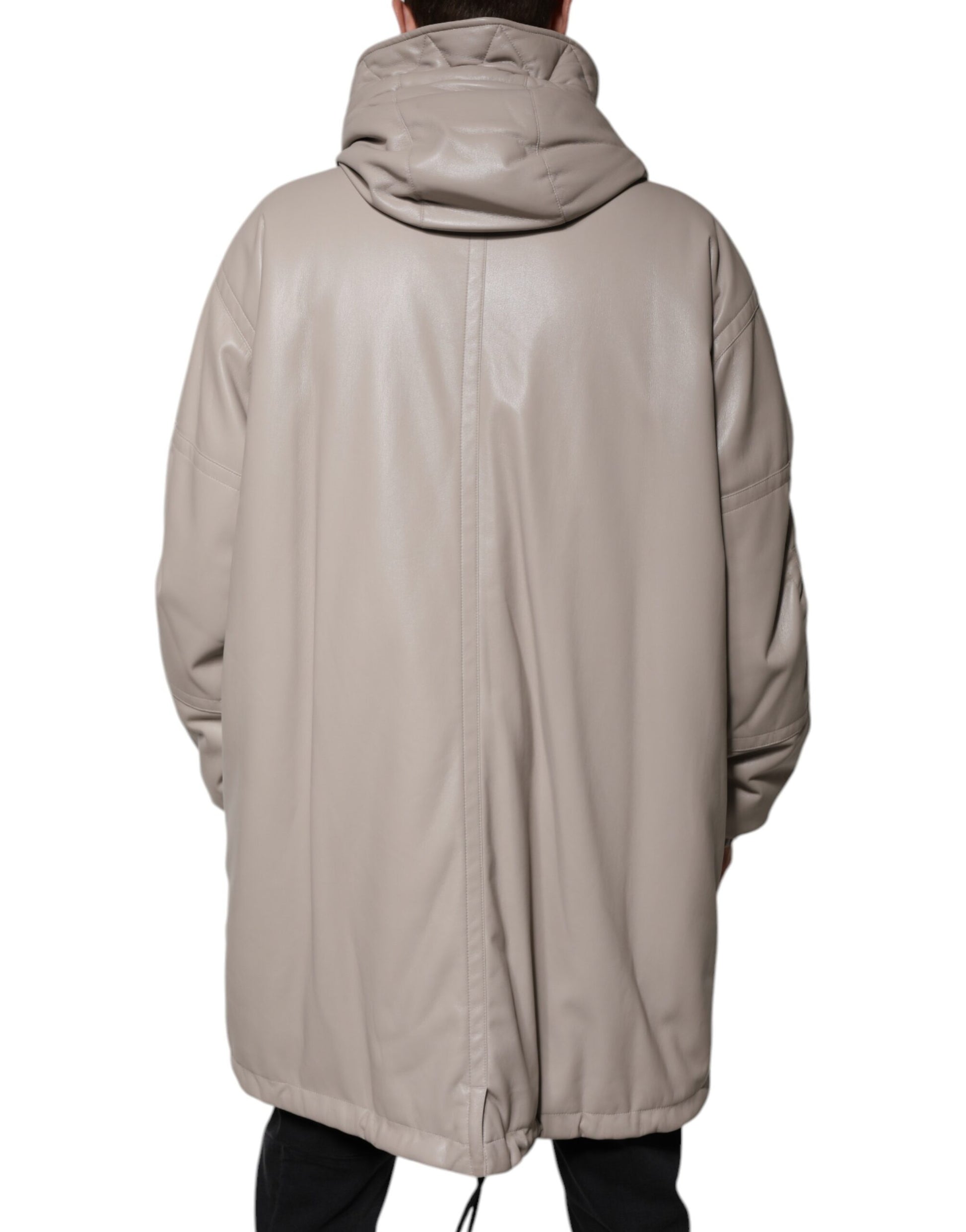 MSGM Beige Full Zip Kapuze Langarm Casual Mantel Jacke