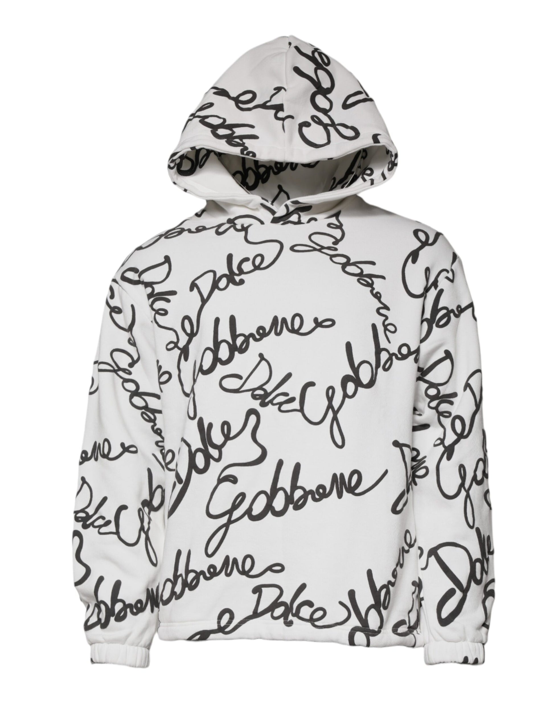 Sweat-shirt à capuche en coton blanc avec logo Dolce & Gabbana