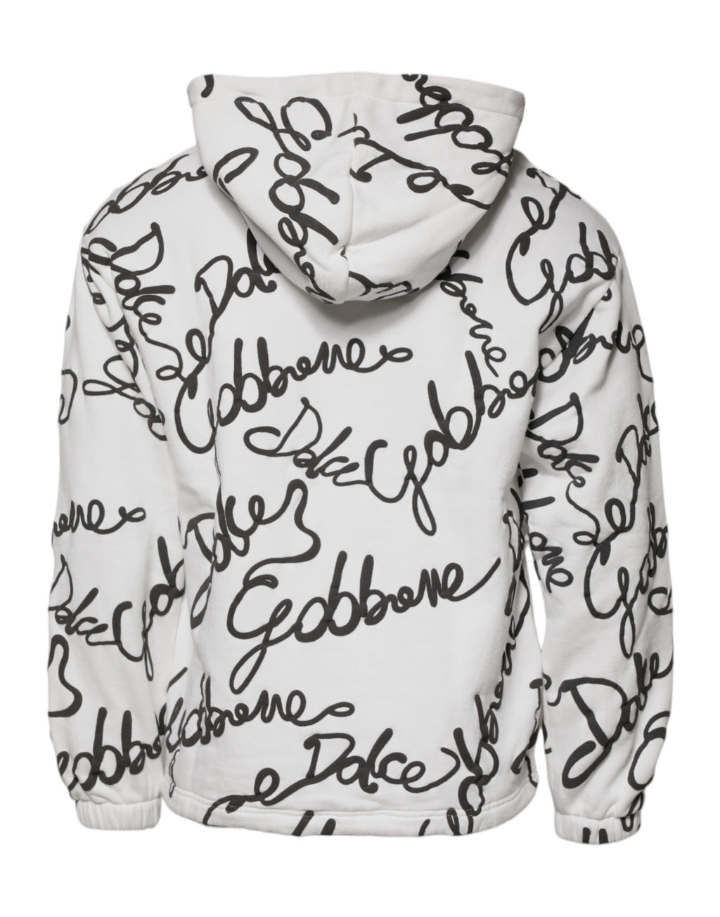 Sweat-shirt à capuche en coton blanc avec logo Dolce & Gabbana