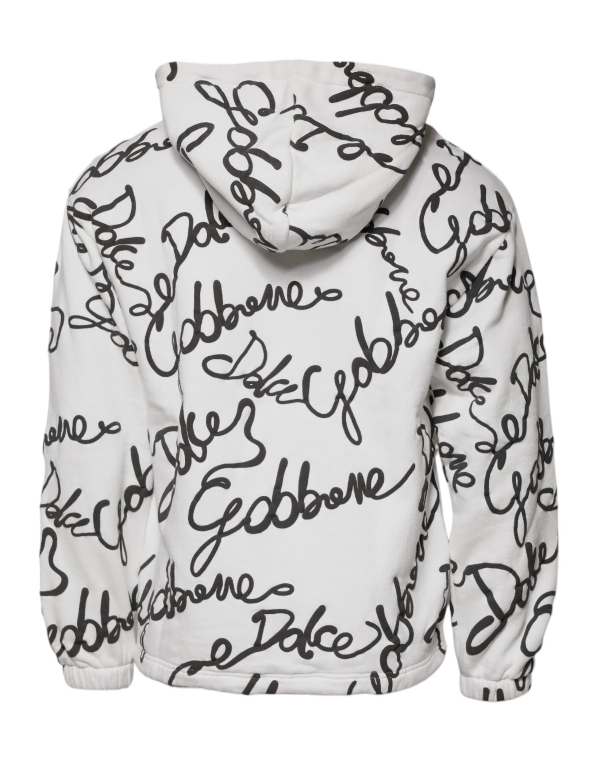 Sweat-shirt à capuche en coton blanc avec logo Dolce & Gabbana