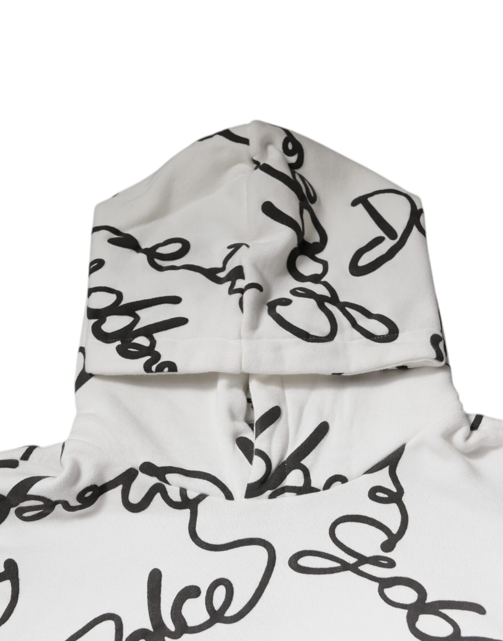 Sweat-shirt à capuche en coton blanc avec logo Dolce & Gabbana