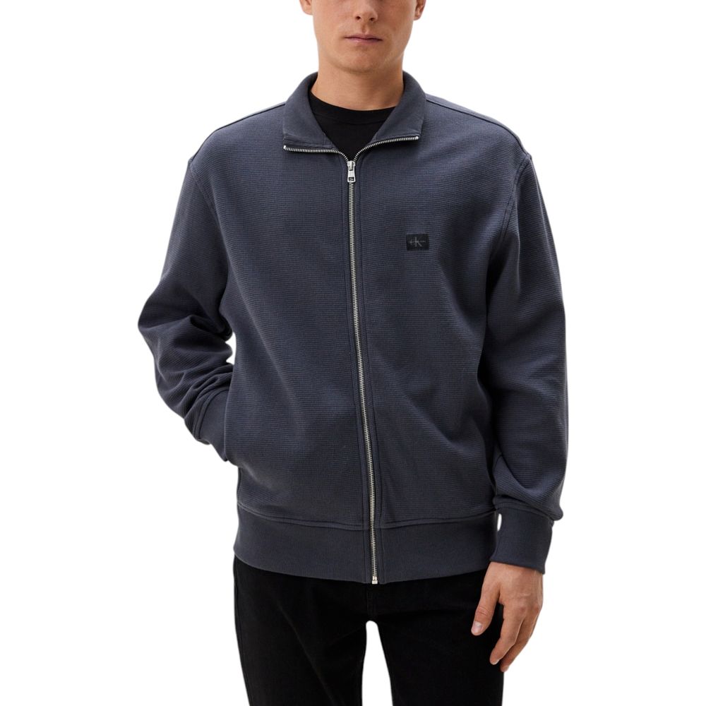 Calvin Klein Jeans – Graue Strickjacke aus recycelter Baumwolle