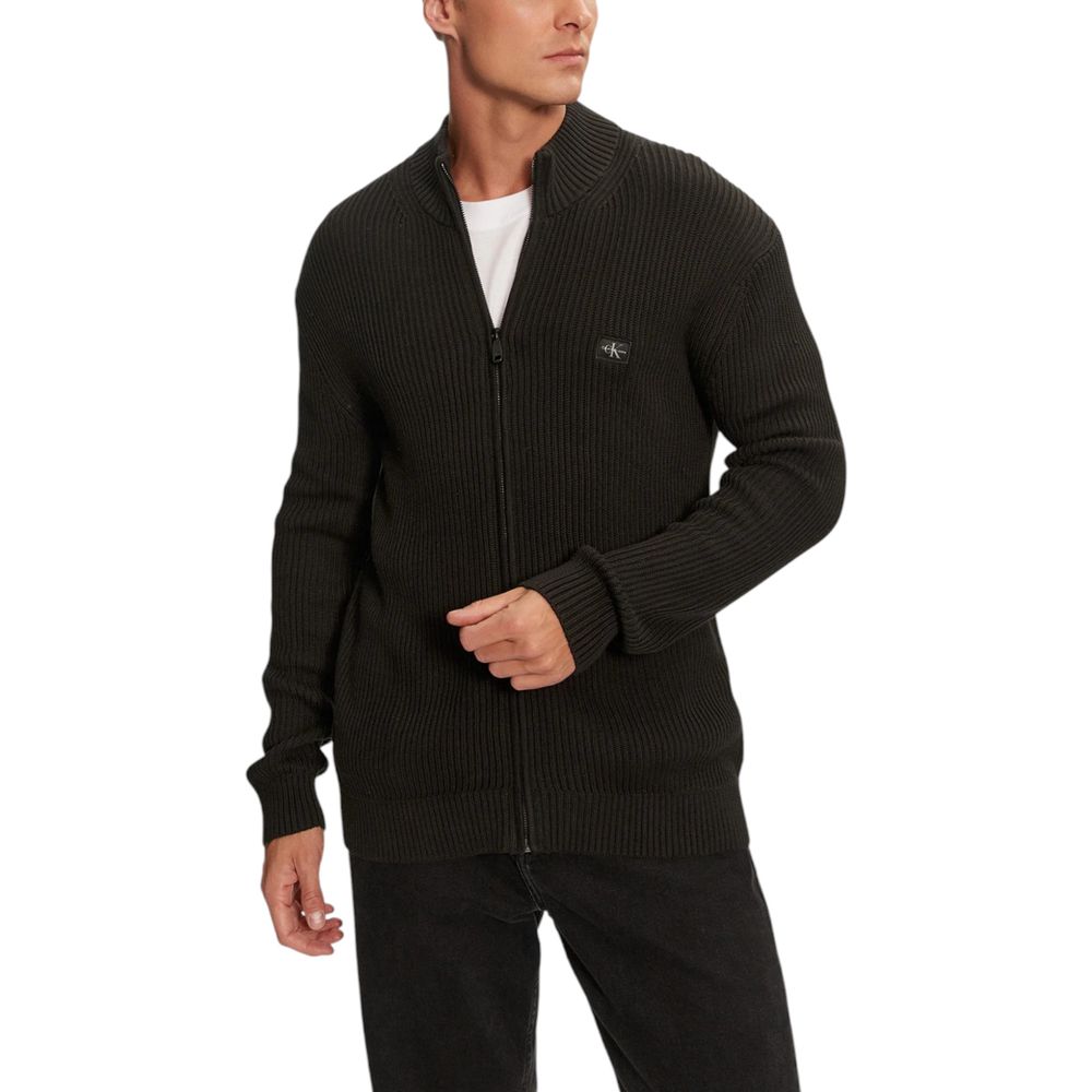 Calvin Klein Jeans – Schwarze Baumwoll-Strickjacke