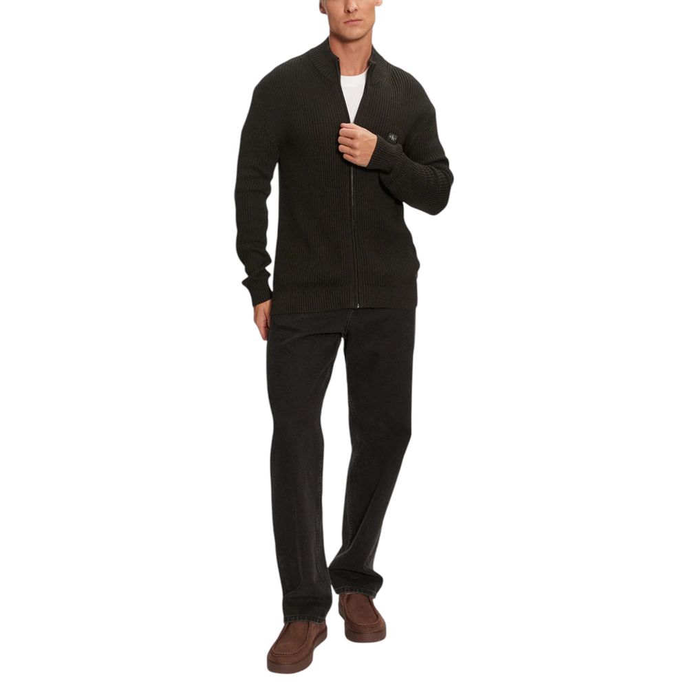 Calvin Klein Jeans – Schwarze Baumwoll-Strickjacke