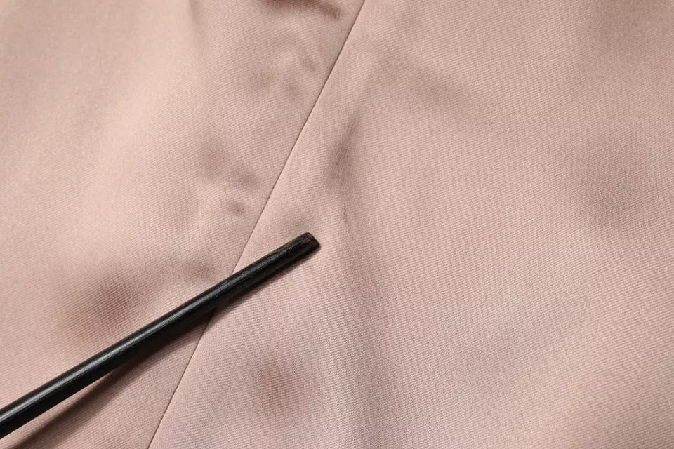 Robe Mini Fourreau Cache-cœur Manches Longues en Satin Rose Emporio Armani