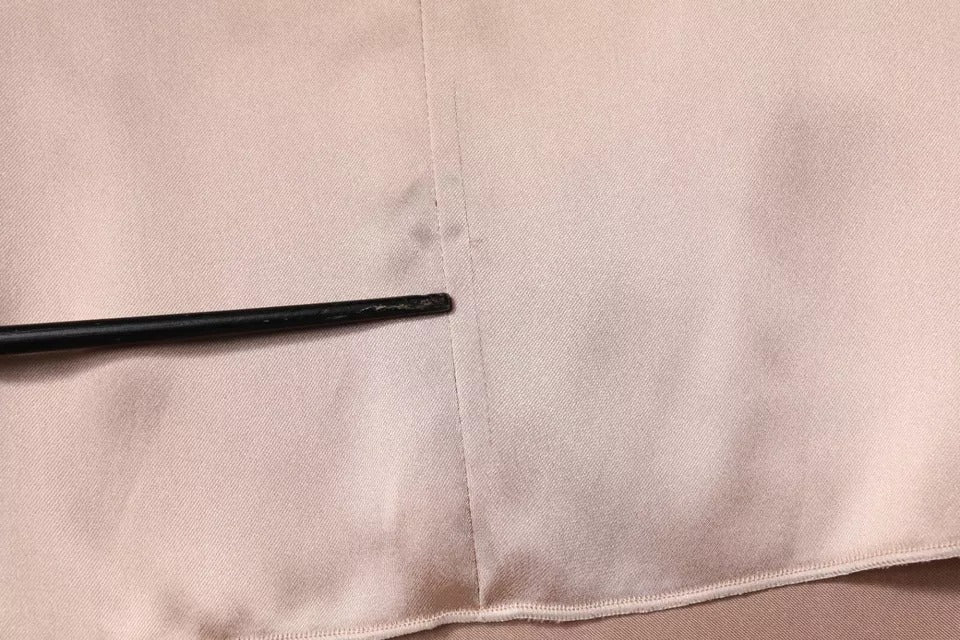 Robe Mini Fourreau Cache-cœur Manches Longues en Satin Rose Emporio Armani