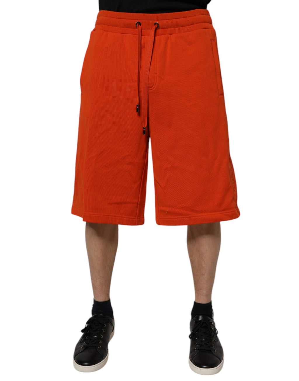 Shorts Bermudas Homme Dolce & Gabbana en Coton Mélangé Rouge Taille Mi-Haute