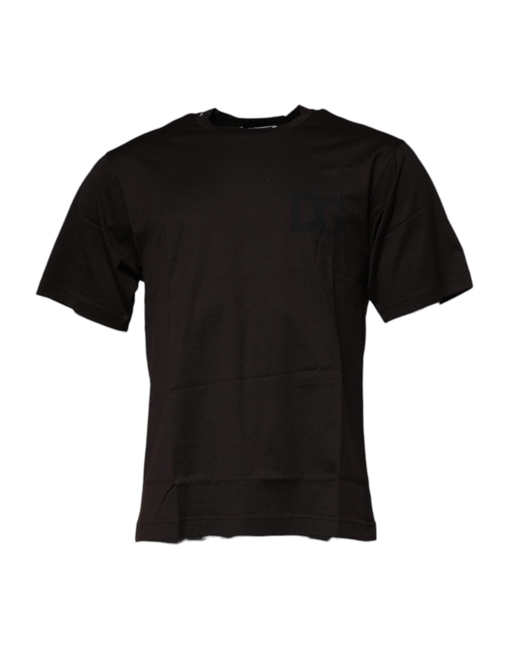 T-shirt Dolce & Gabbana en coton à col rond et logo, marron foncé