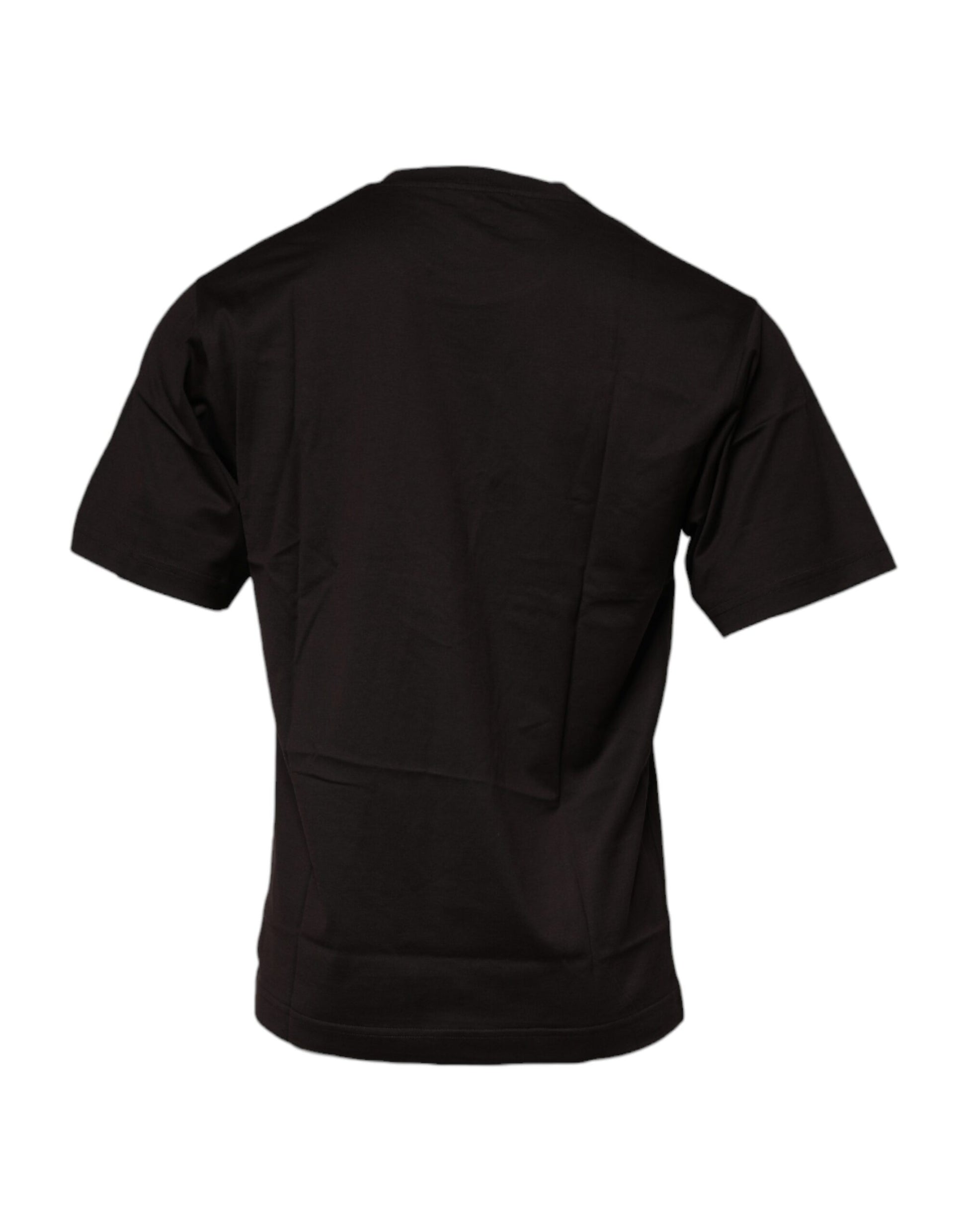 T-shirt Dolce & Gabbana en coton à col rond et logo, marron foncé