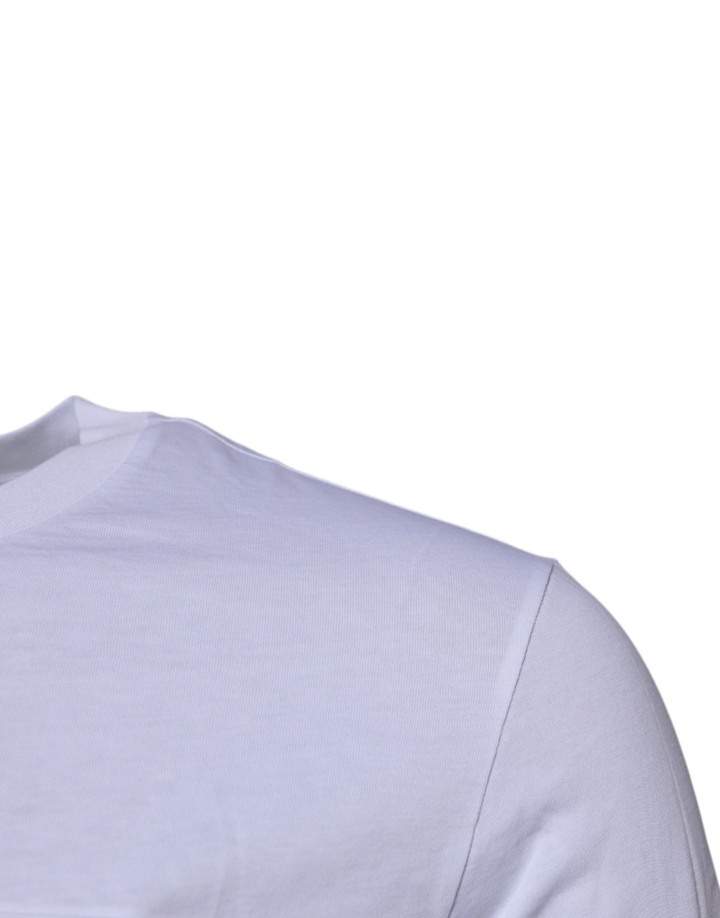 T-shirt en coton à col rond avec plaque logo blanche Dolce & Gabbana