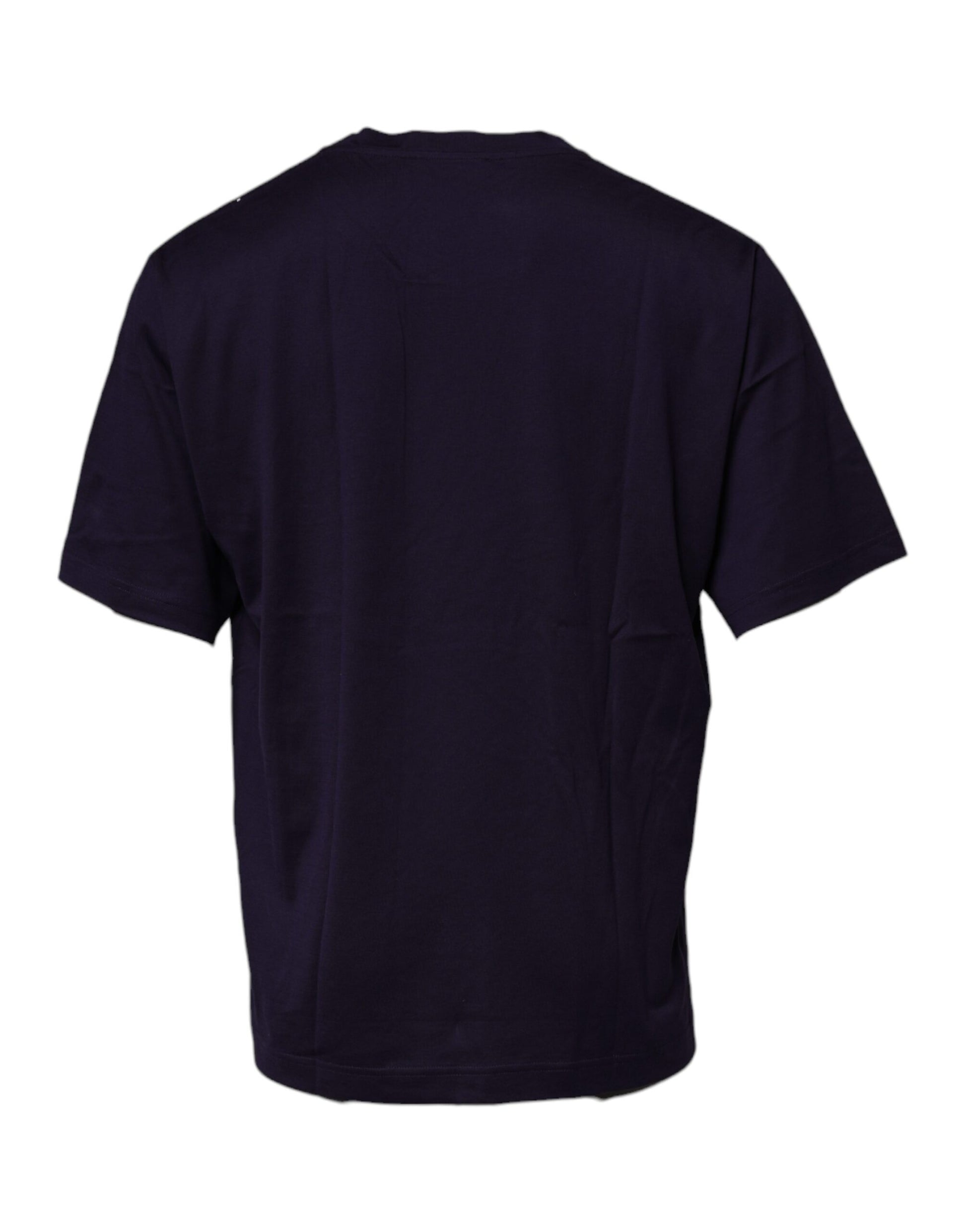 T-shirt à col rond en coton bleu marine avec logo DG Dolce & Gabbana