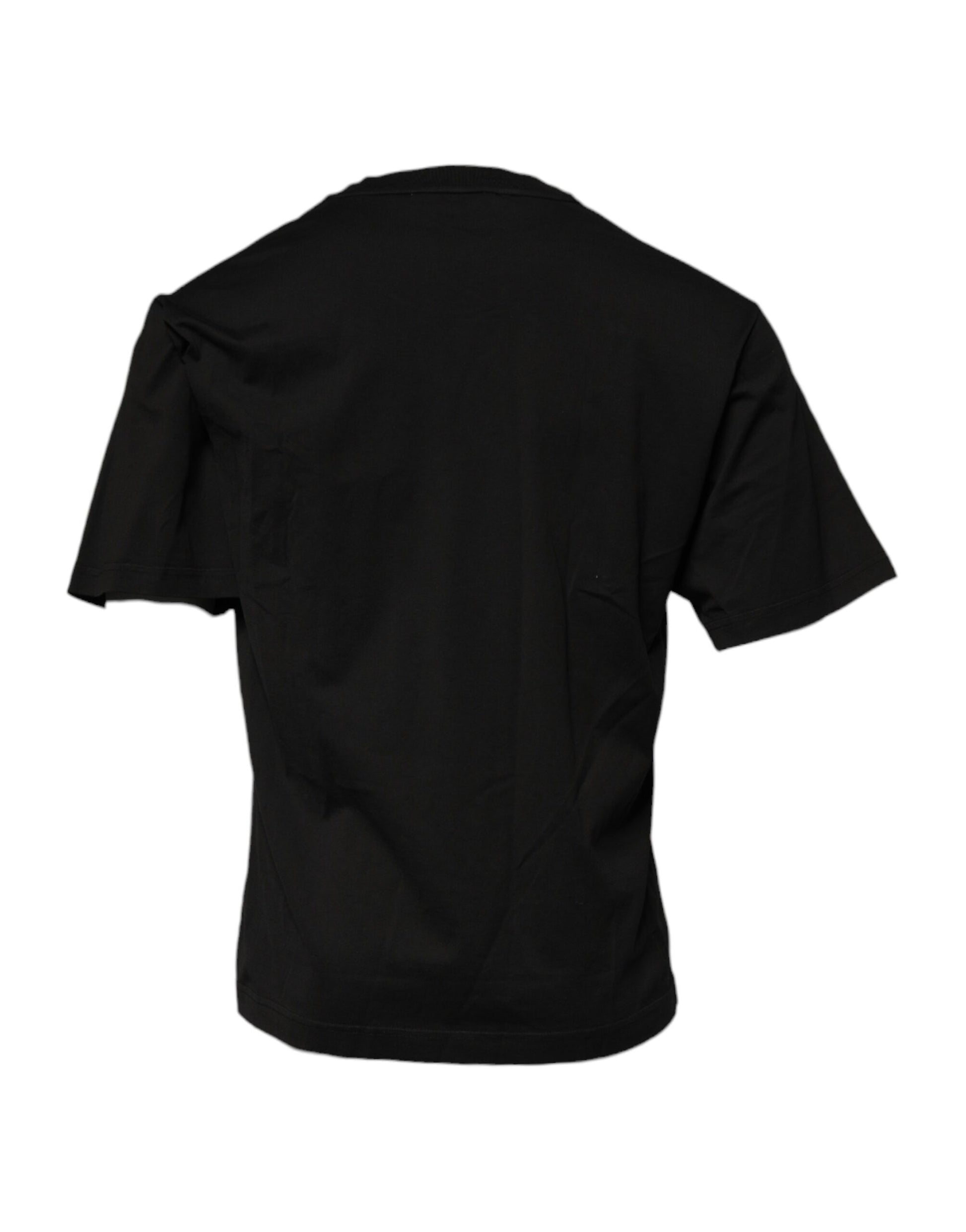 T-shirt Dolce & Gabbana en coton noir à col ras du cou avec logo DG