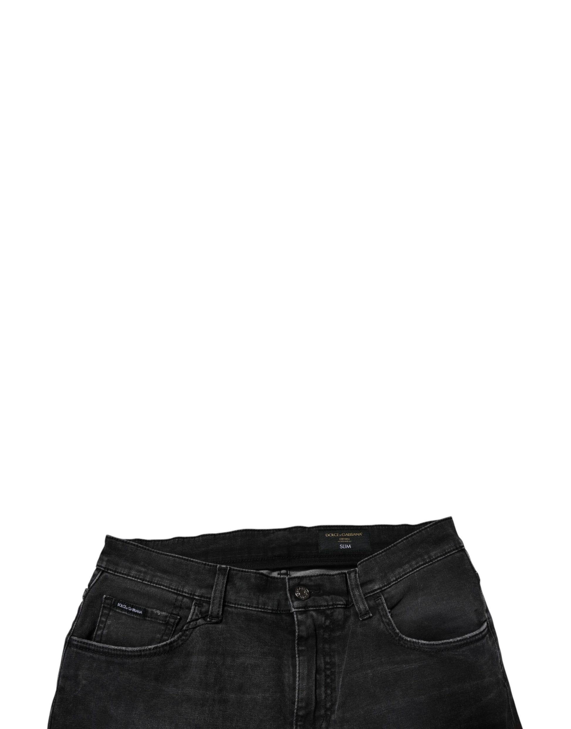 Dolce & Gabbana Jean Slim Homme Noir en Coton Stretch