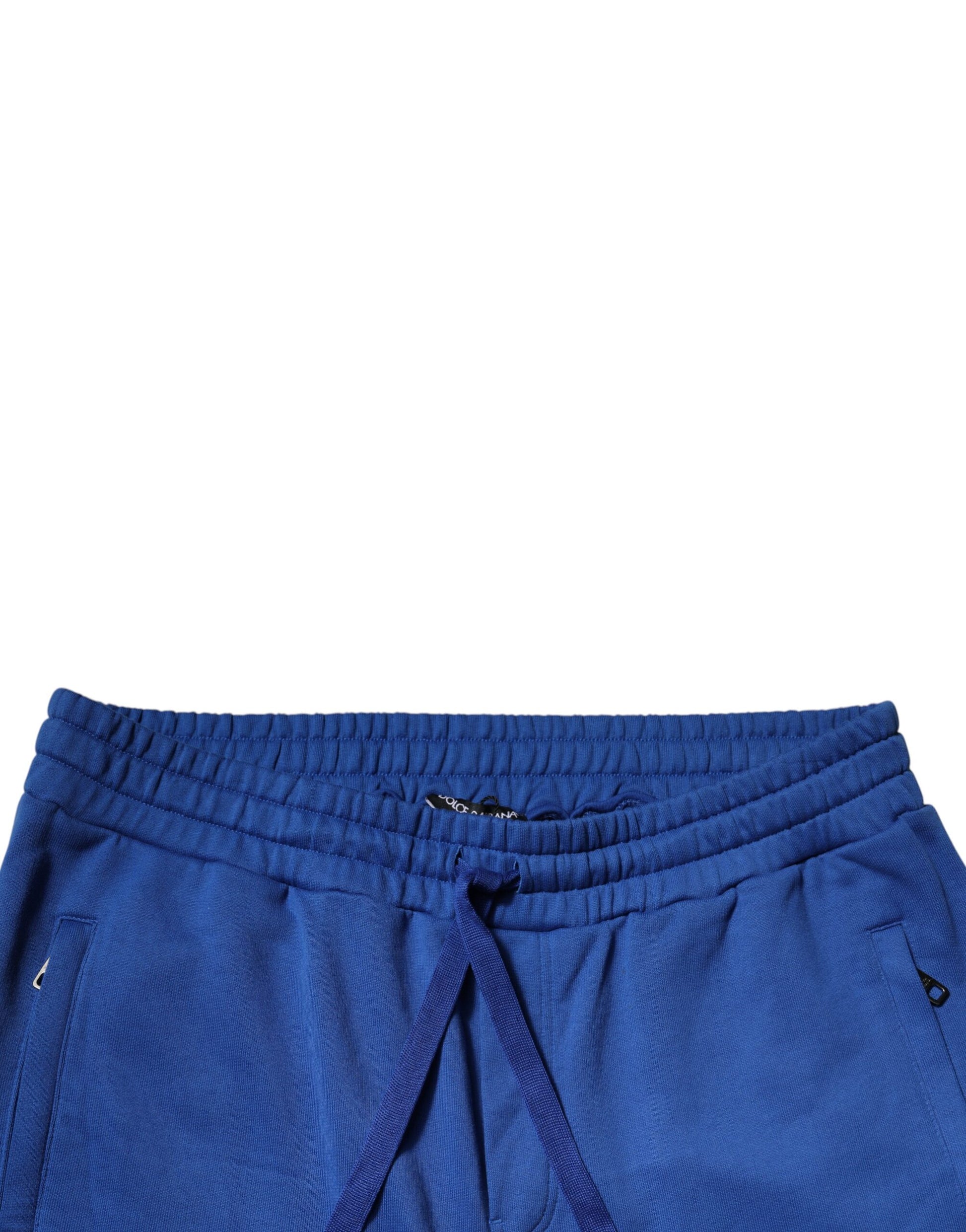 Pantalon de jogging taille mi-haute en coton bleu Dolce & Gabbana
