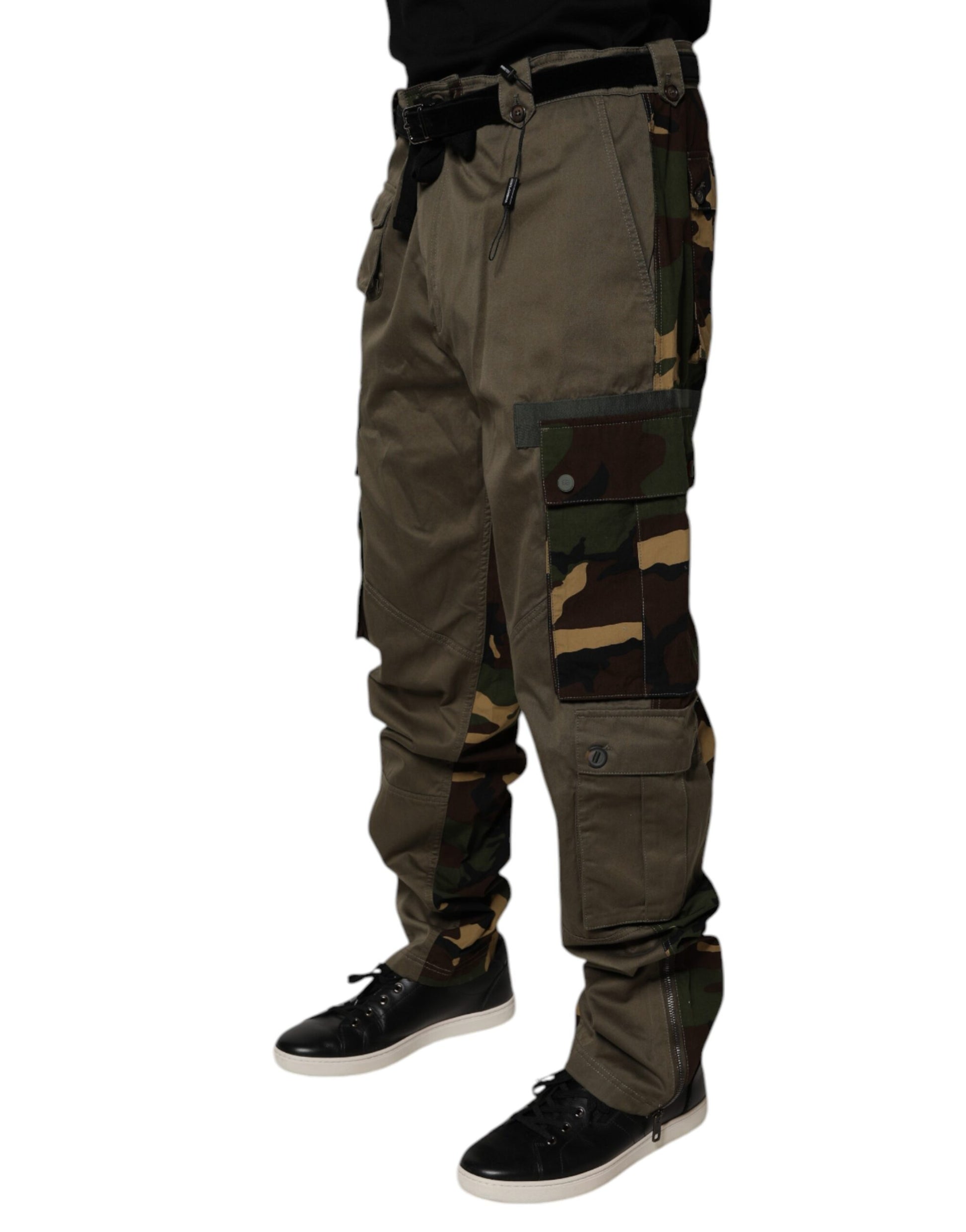 Pantalon Cargo Camouflage Patchwork Multicolore Dolce & Gabbana