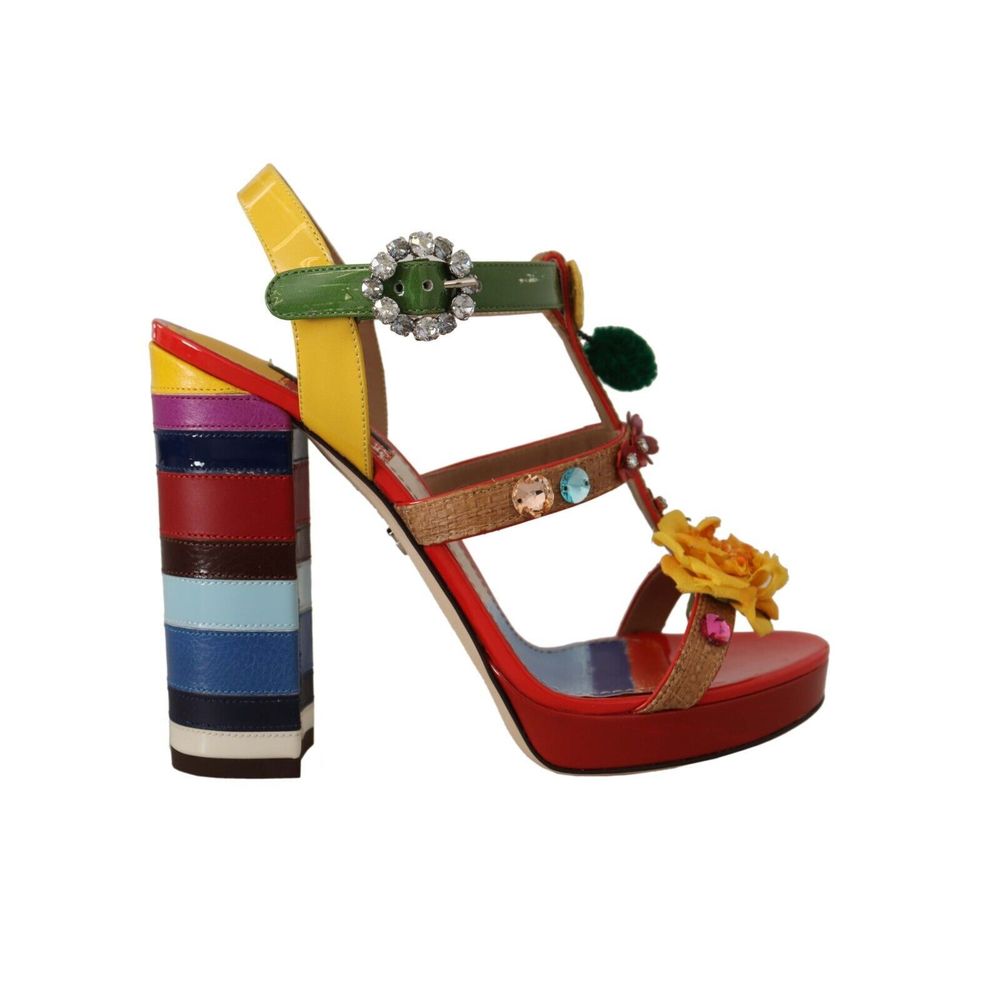 Sandales à plateforme Dolce & Gabbana en coton multicolore