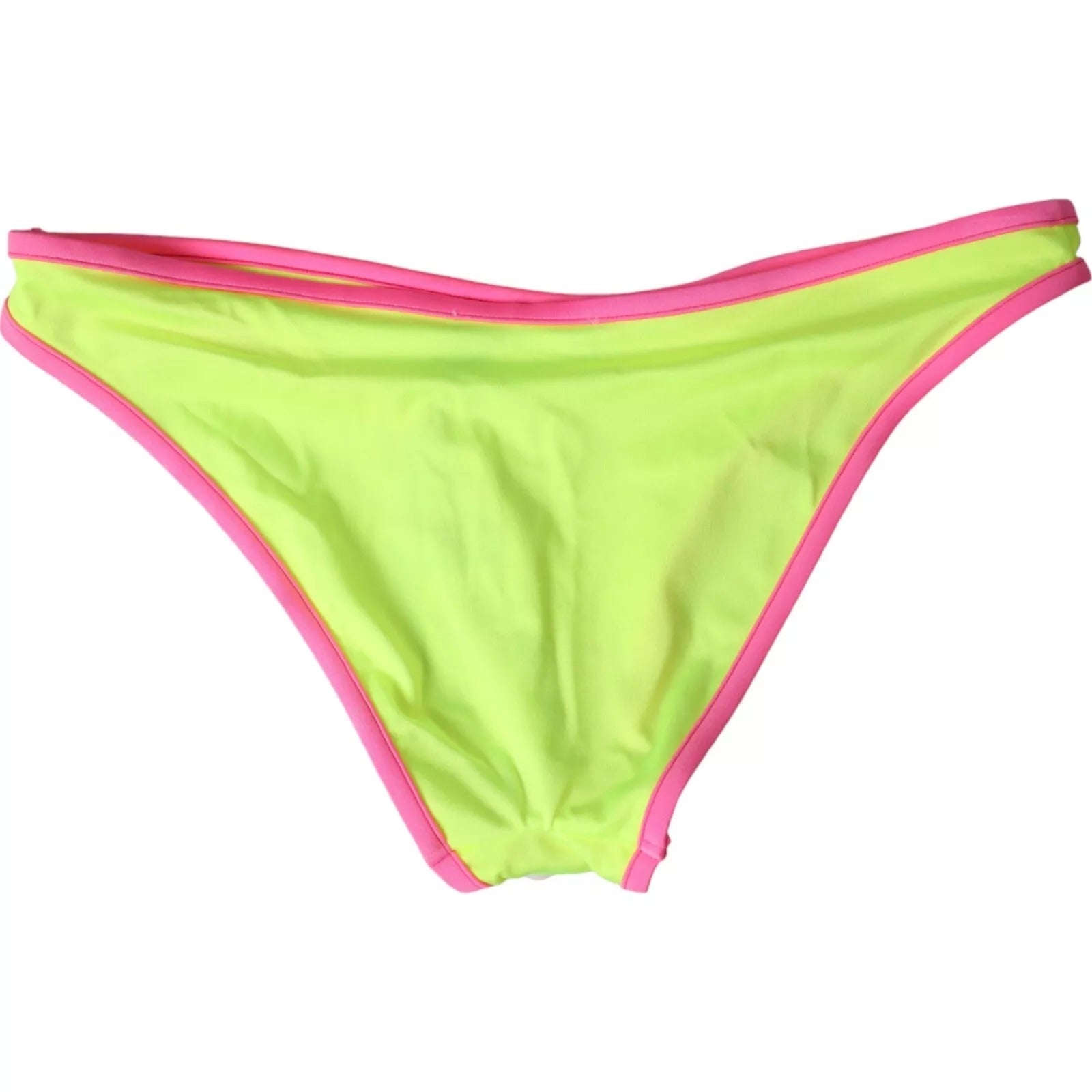 Bas de maillot de bain bikini en nylon rose jaune Dolce & Gabbana