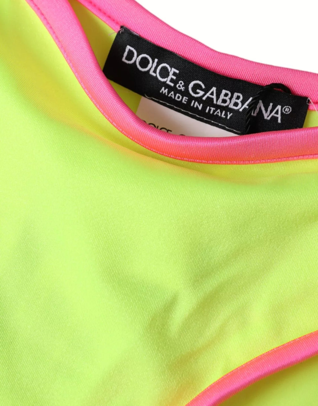 Bas de maillot de bain bikini en nylon rose jaune Dolce & Gabbana