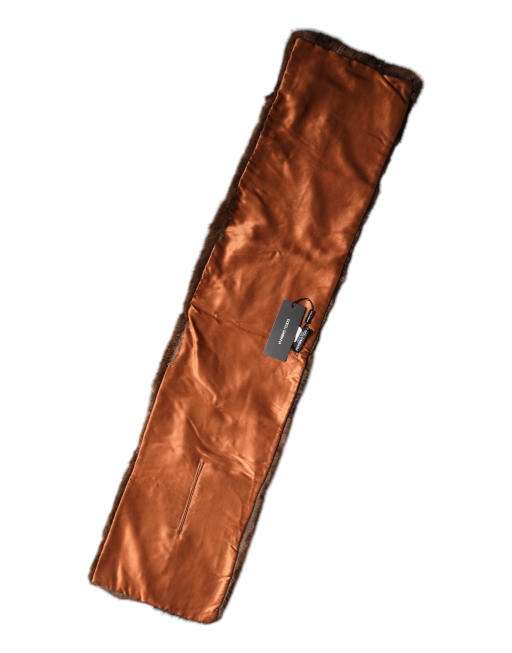 Écharpe châle en fourrure à rayures noires et marron Dolce & Gabbana