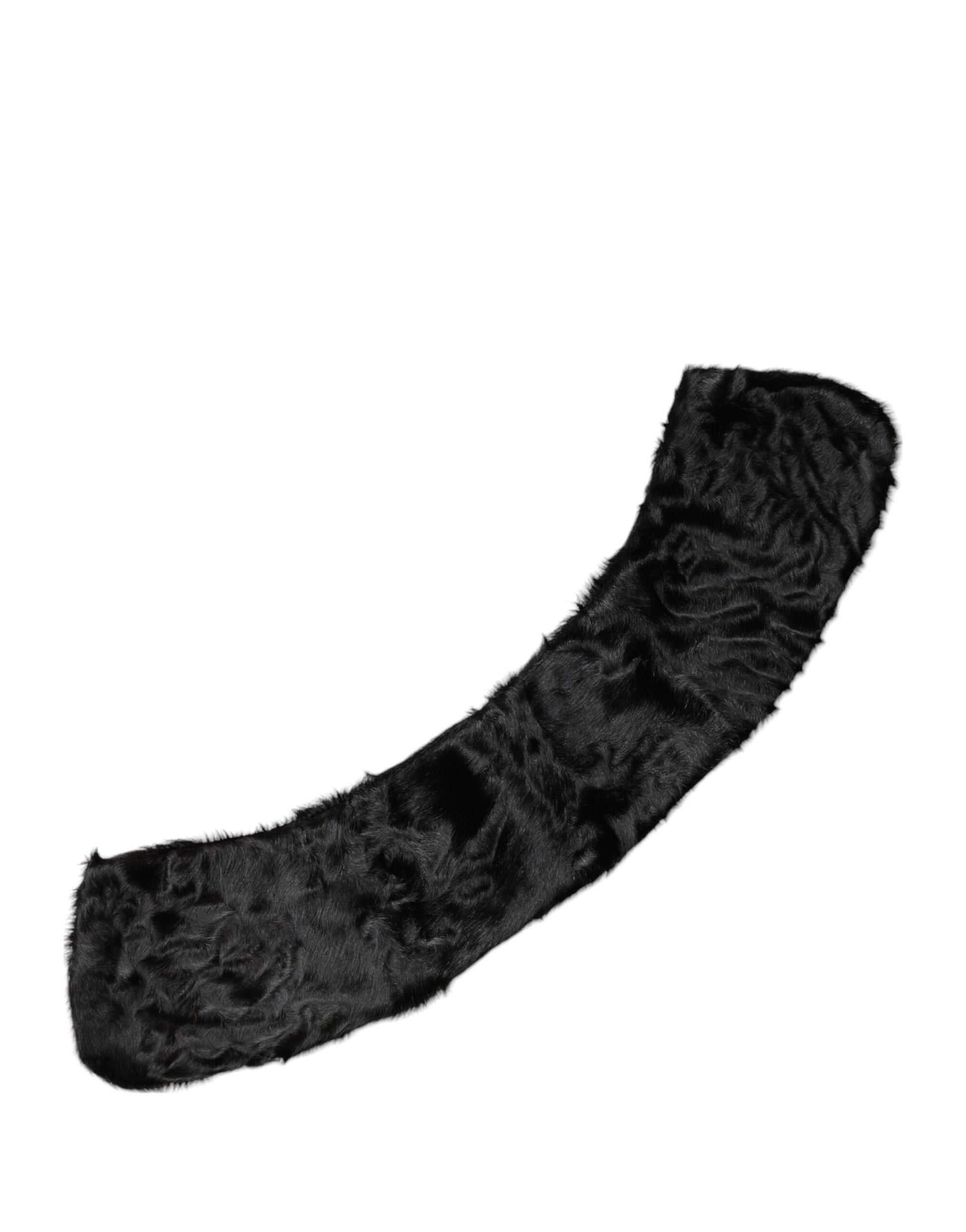 Écharpe-Col Femme Dolce & Gabbana en Fourrure d'Agneau Noire