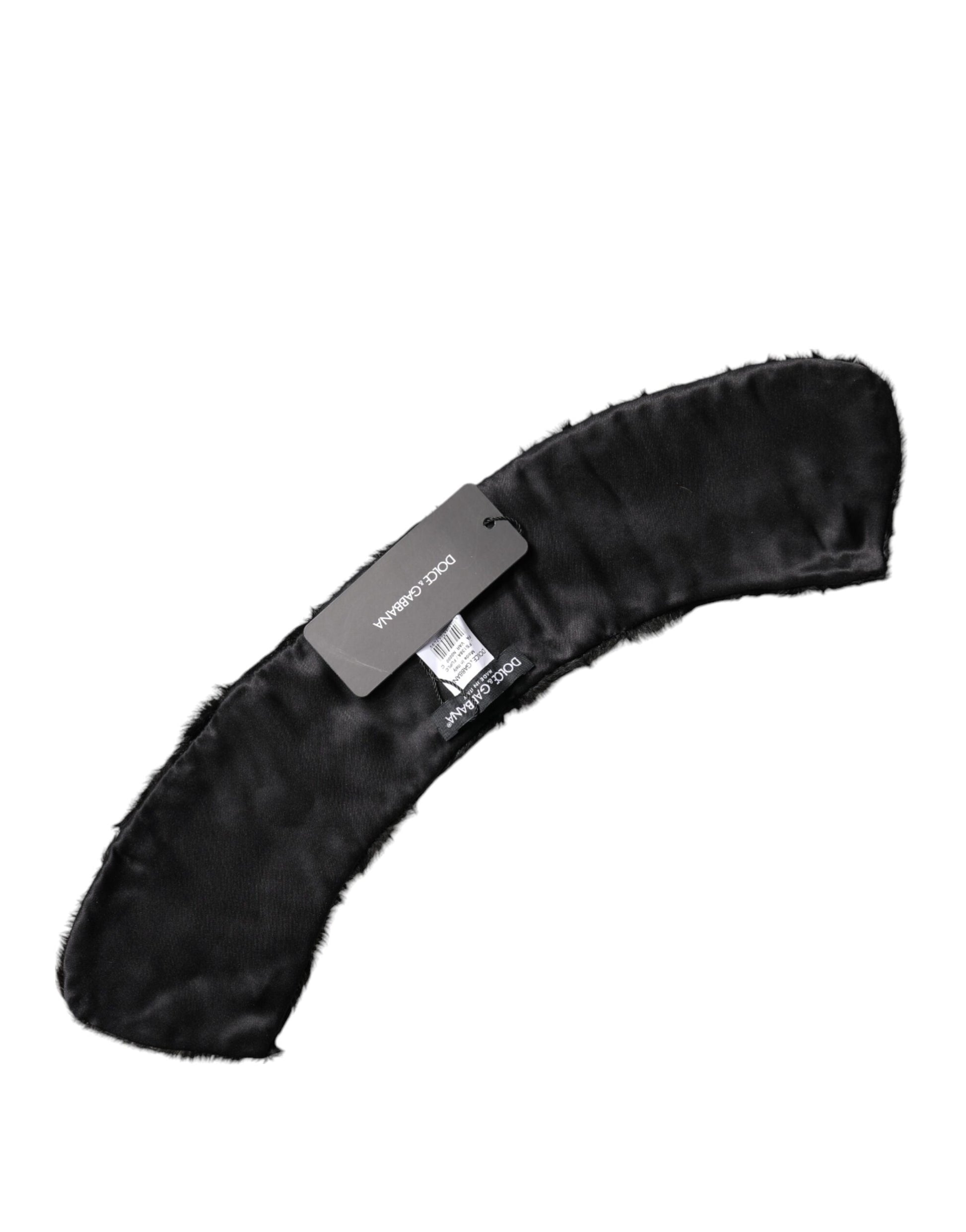 Écharpe-Col Femme Dolce & Gabbana en Fourrure d'Agneau Noire