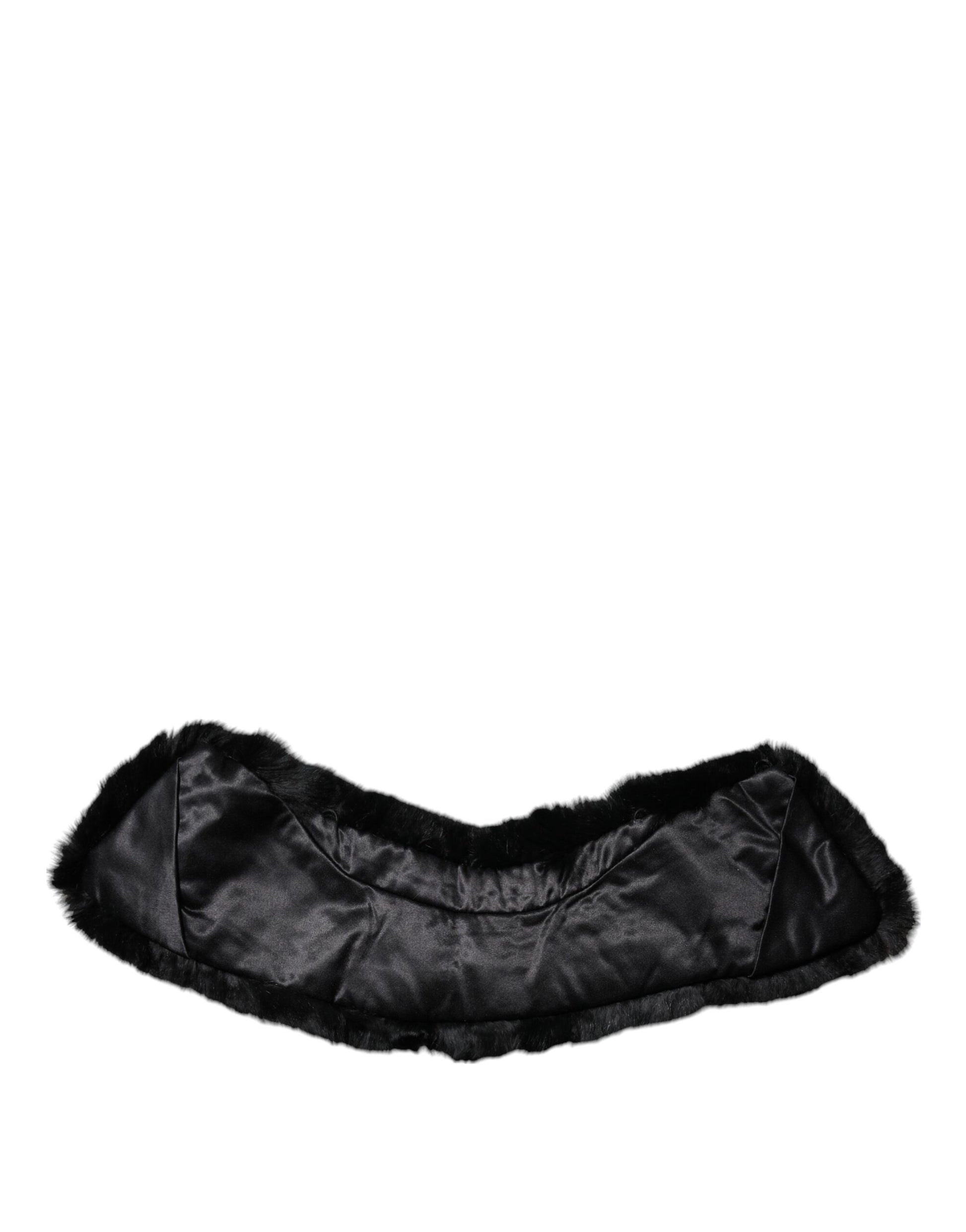 Écharpe-Col Femme Dolce & Gabbana en Fourrure d'Agneau Noire