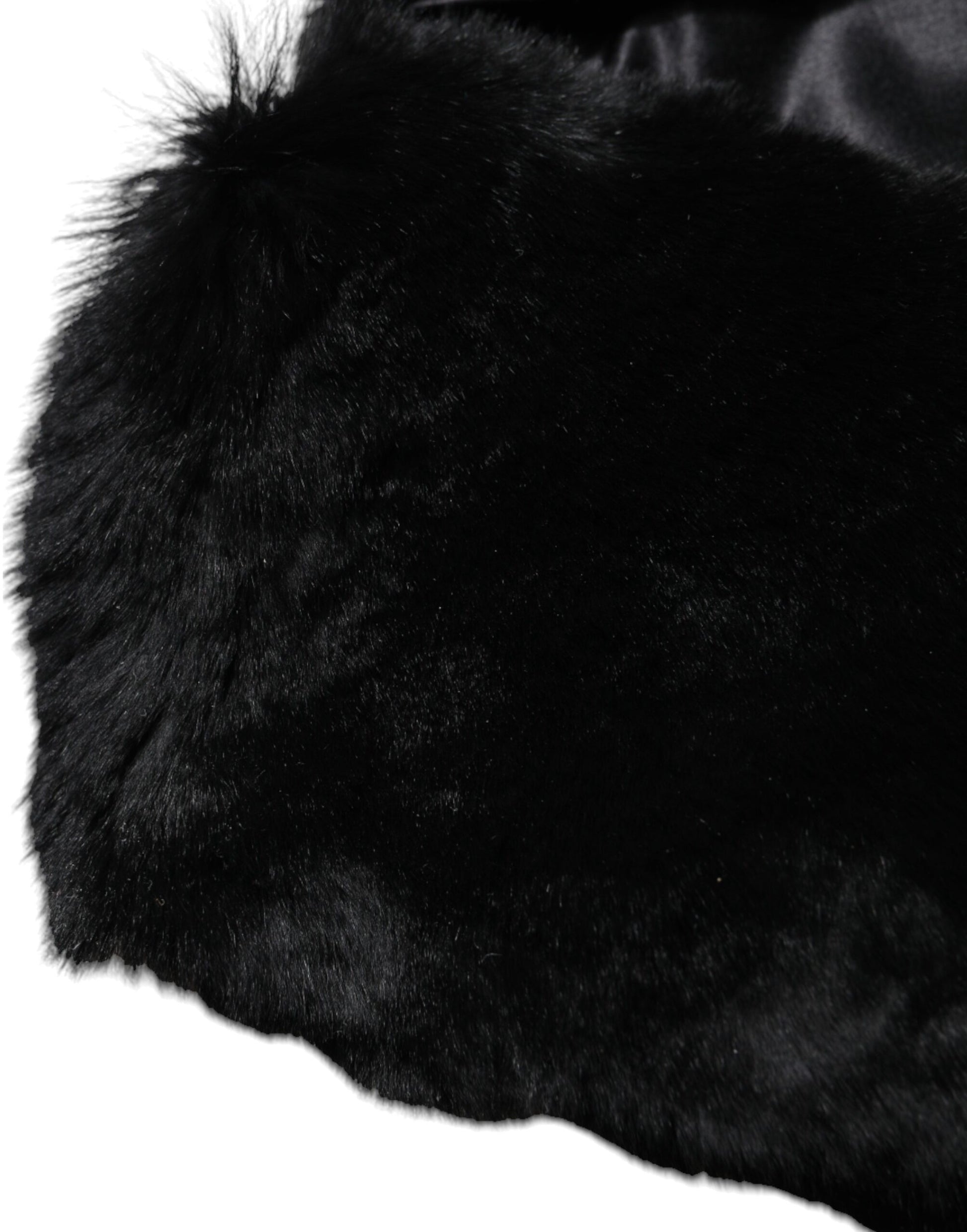 Écharpe-Col Femme Dolce & Gabbana en Fourrure d'Agneau Noire