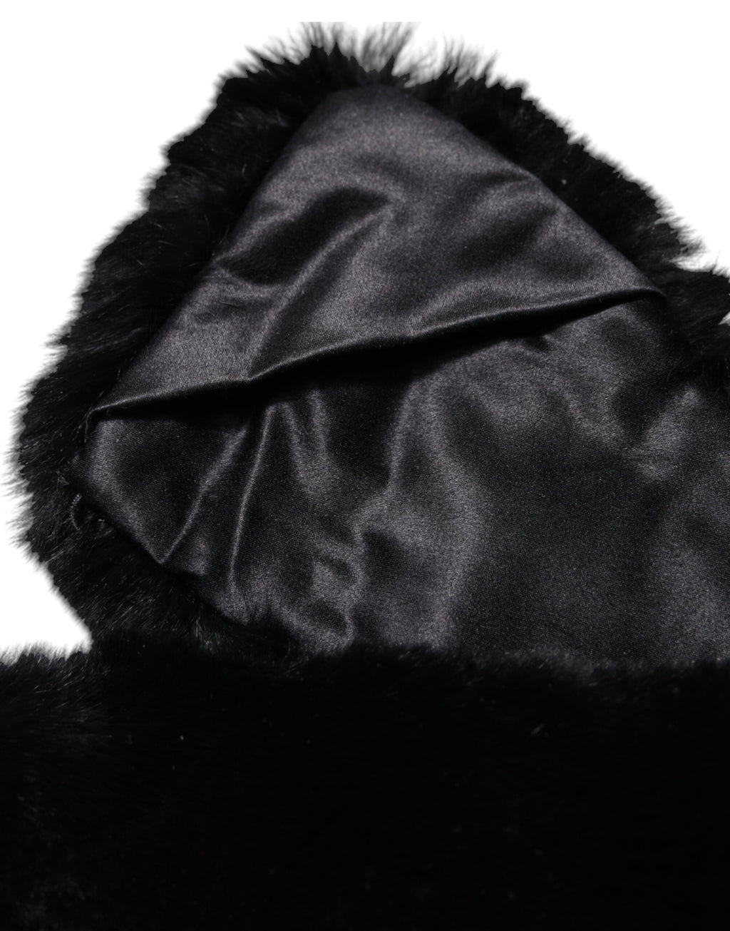 Écharpe-Col Femme Dolce & Gabbana en Fourrure d'Agneau Noire