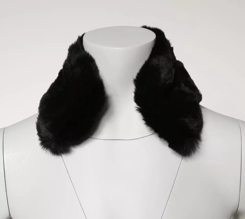 Écharpe-Col Femme Dolce & Gabbana en Fourrure d'Agneau Noire
