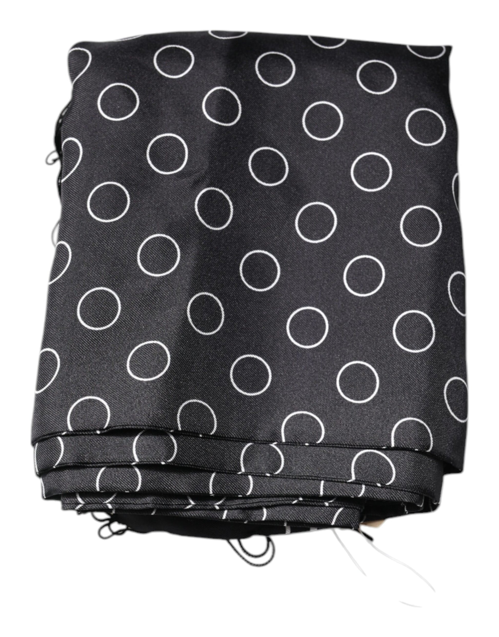 Écharpe à franges en soie à pois noirs Dolce & Gabbana