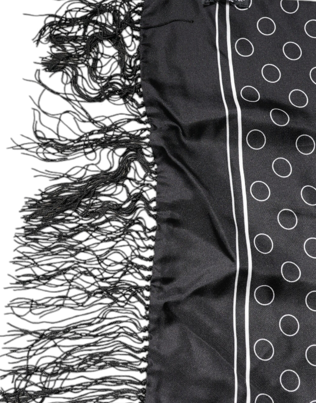 Écharpe à franges en soie à pois noirs Dolce & Gabbana