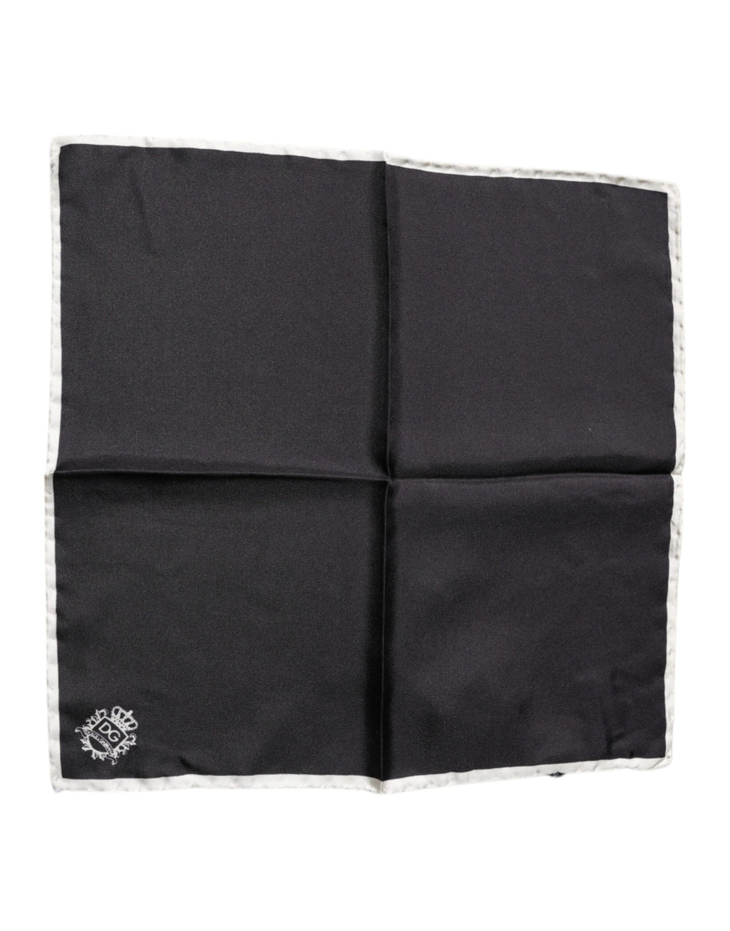 Foulard Dolce & Gabbana noir avec logo Couronne, modèle carré