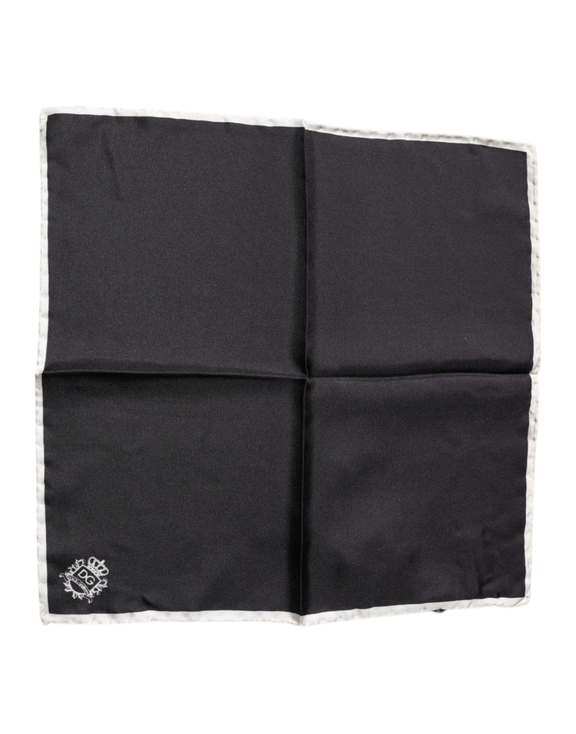 Foulard Dolce & Gabbana noir avec logo Couronne, modèle carré