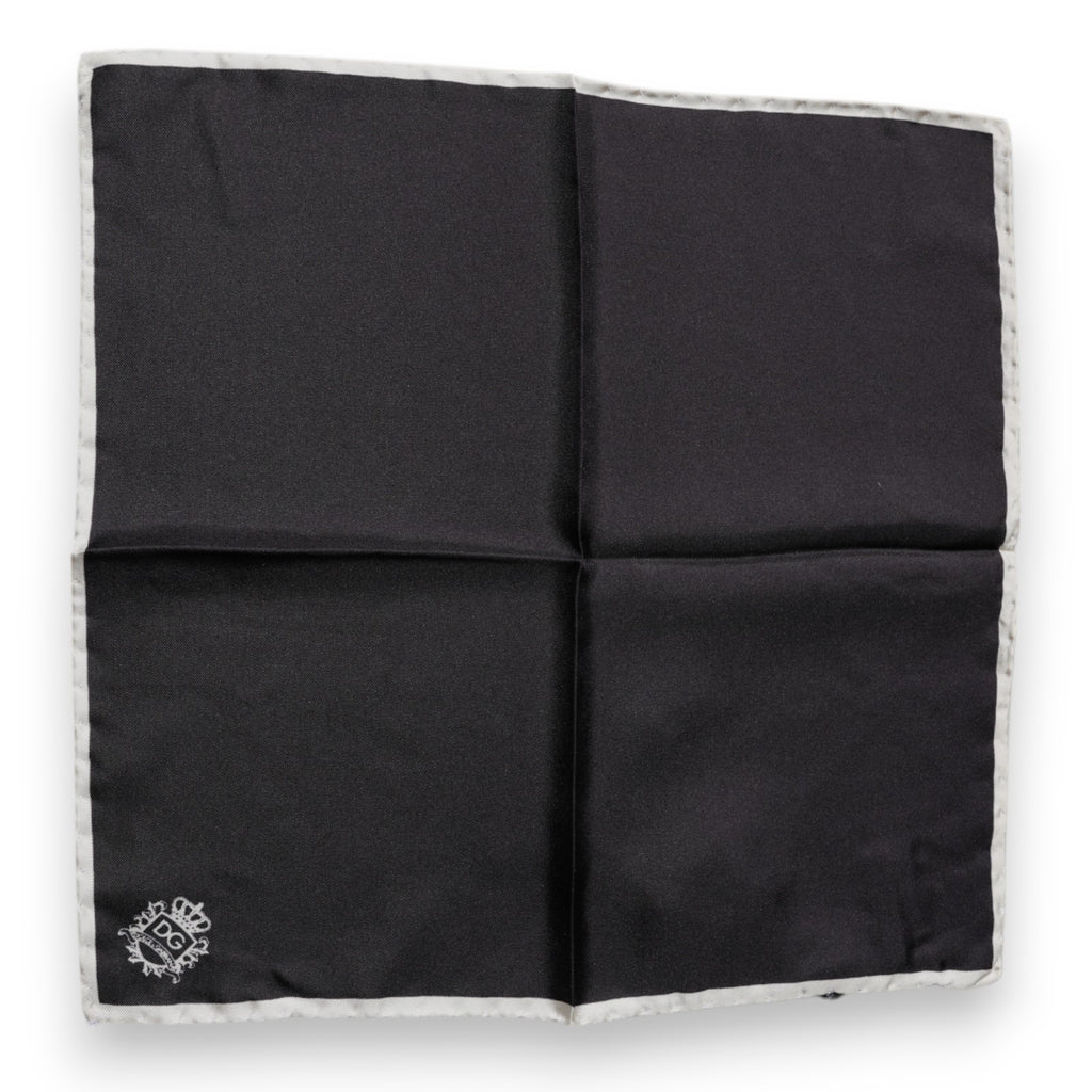 Foulard Dolce & Gabbana noir avec logo Couronne, modèle carré