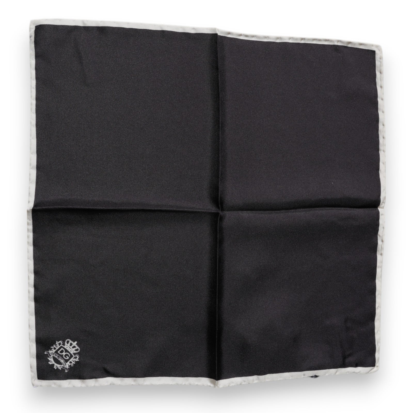 Foulard Dolce & Gabbana noir avec logo Couronne, modèle carré