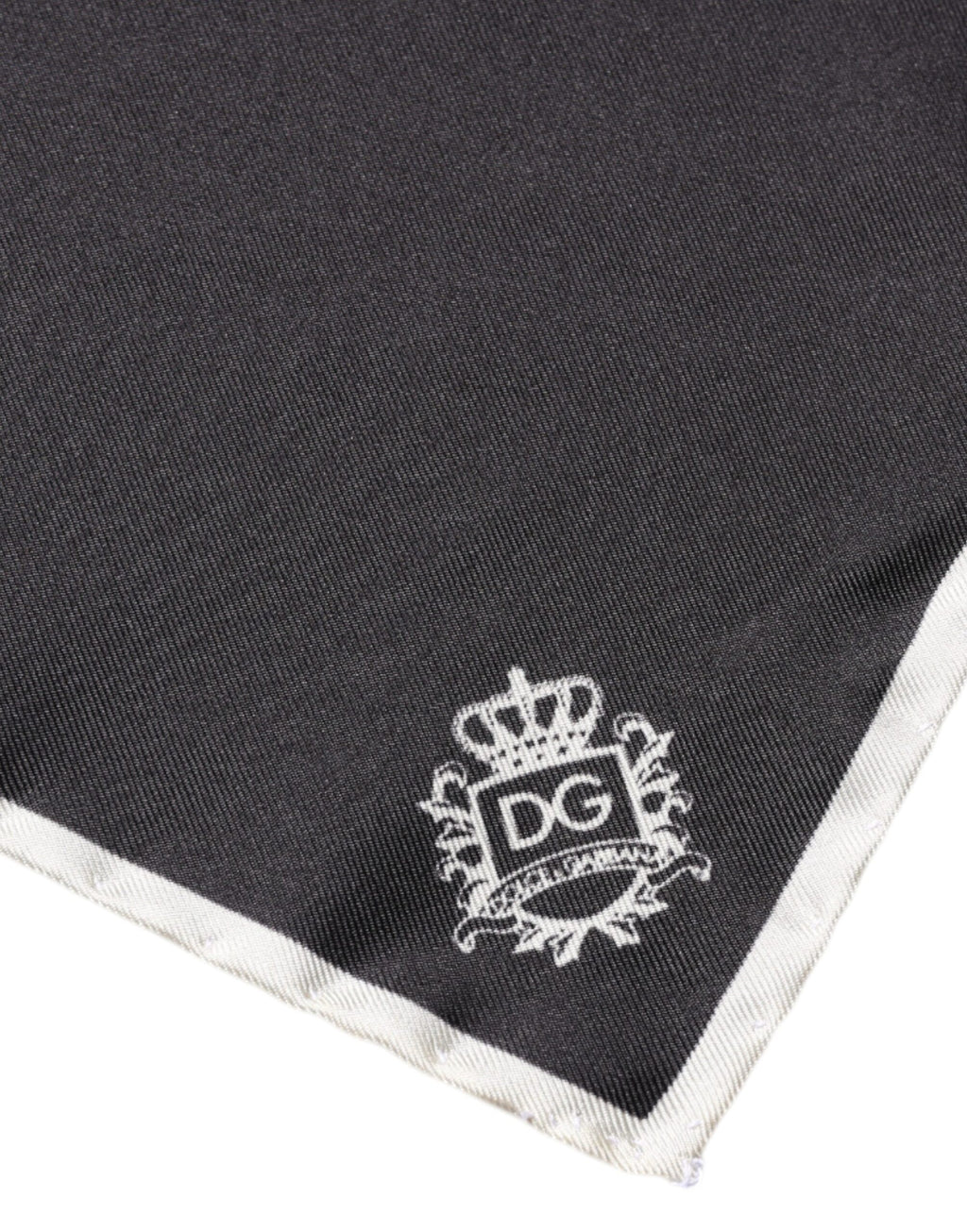 Foulard Dolce & Gabbana noir avec logo Couronne, modèle carré