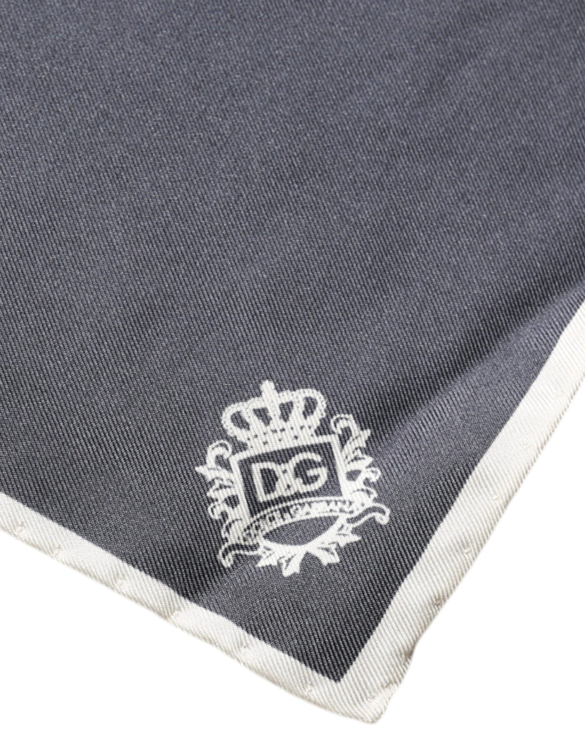Foulard carré Dolce & Gabbana gris à logo couronne