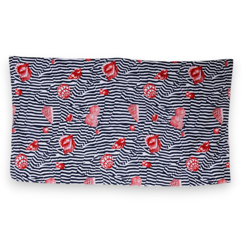 Serviette de plage Dolce & Gabbana rayures multicolores coquillages