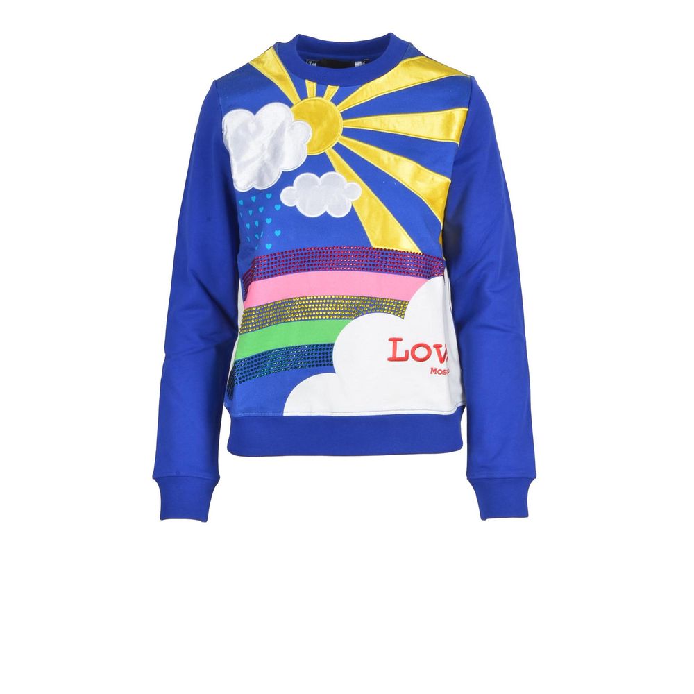Love Moschino Sweat-shirt en coton bleu