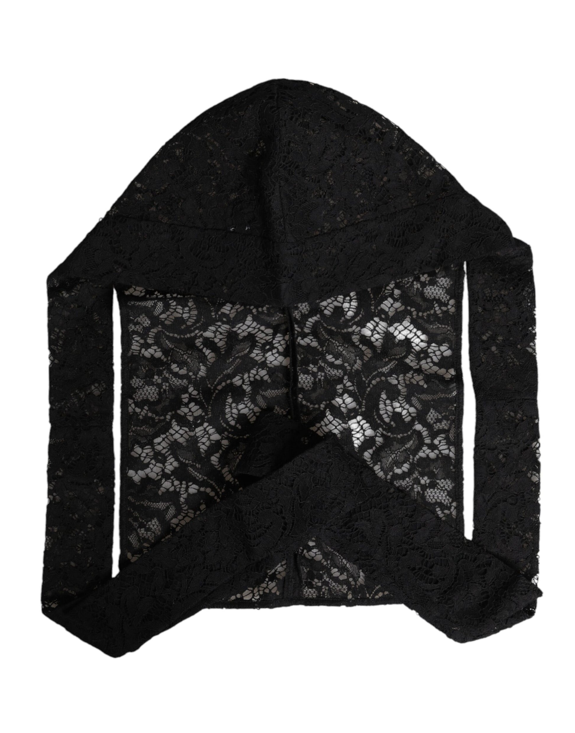 Chapeau Turban Dolce & Gabbana en Dentelle Florale Noire