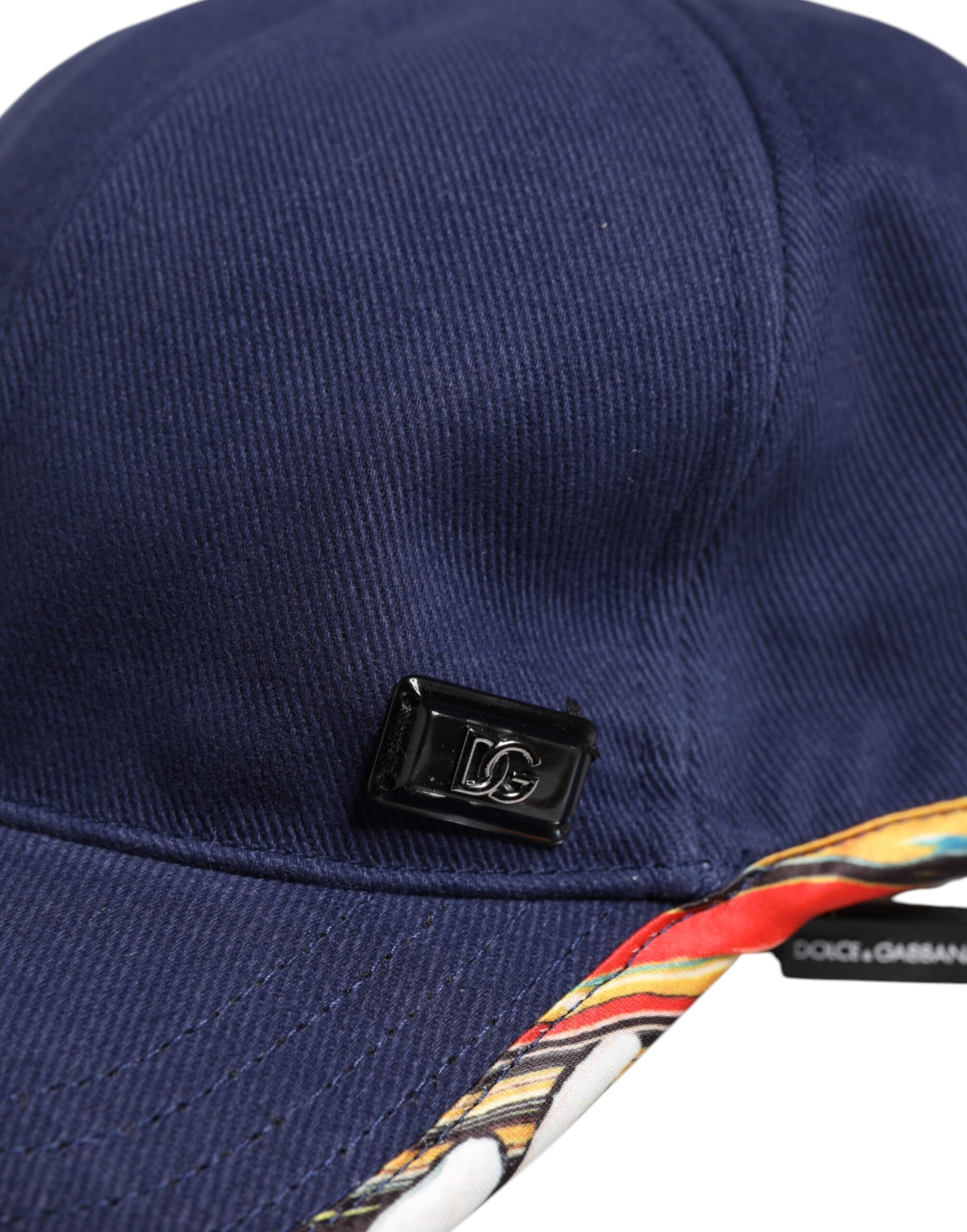Casquette de baseball Dolce & Gabbana en coton bleu à 6 pans