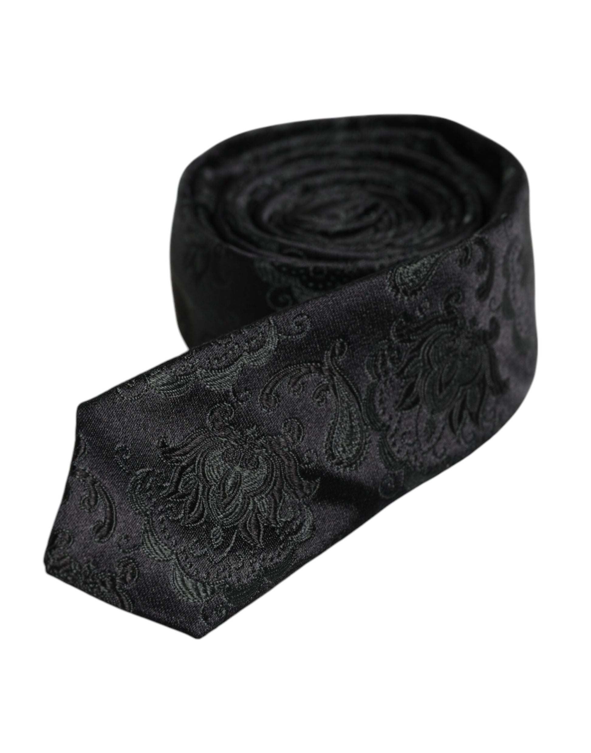Dolce &amp; Gabbana Dunkelgrüne, verstellbare Seidenkrawatte mit Blumenmuster