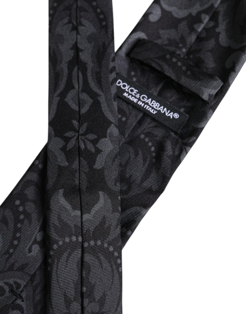 Dolce &amp; Gabbana – Verstellbare Krawatte mit Blumenmuster in Schwarz und Grau