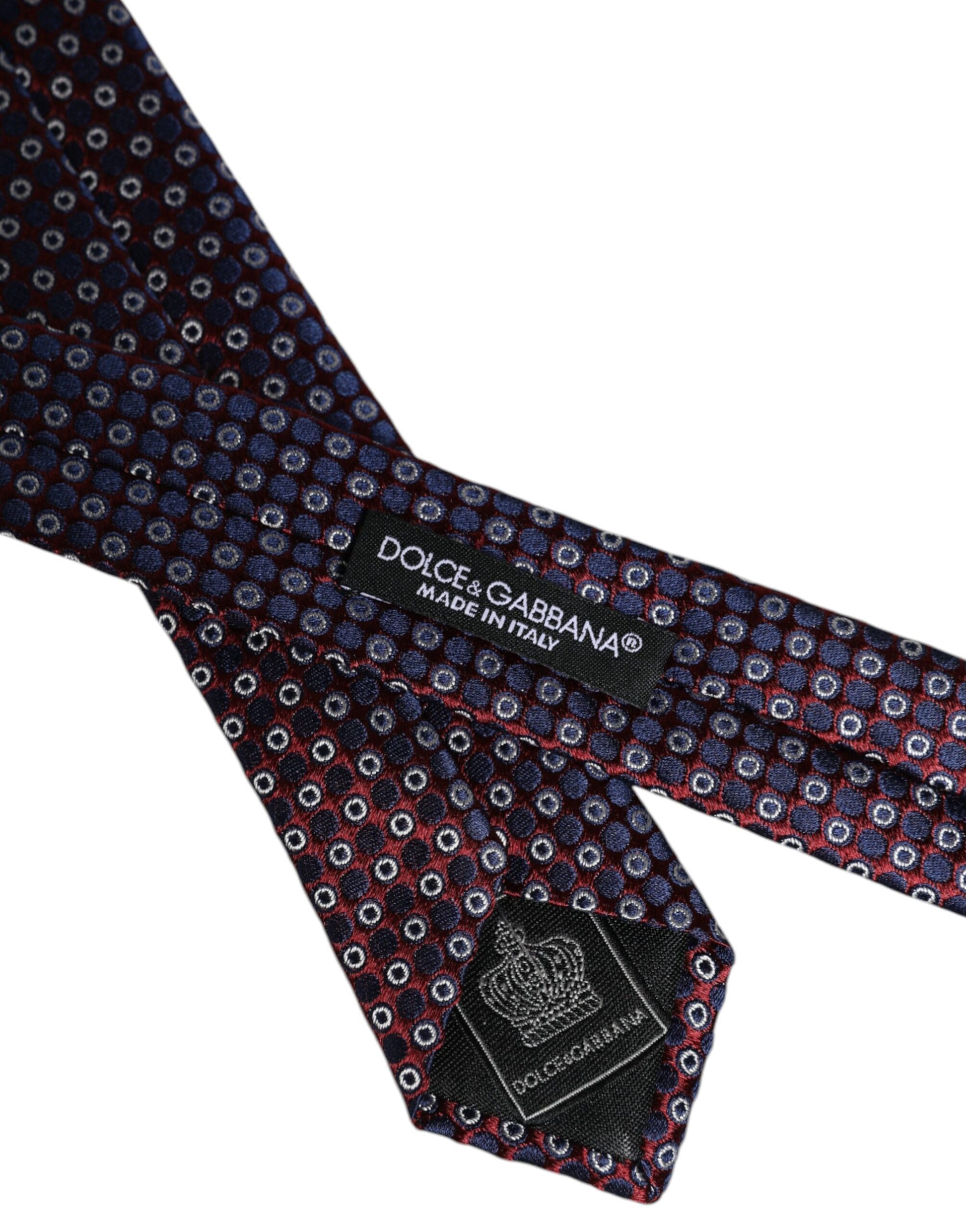 Dolce &amp; Gabbana – Verstellbare Seidenkrawatte mit roten und blauen Kreisen