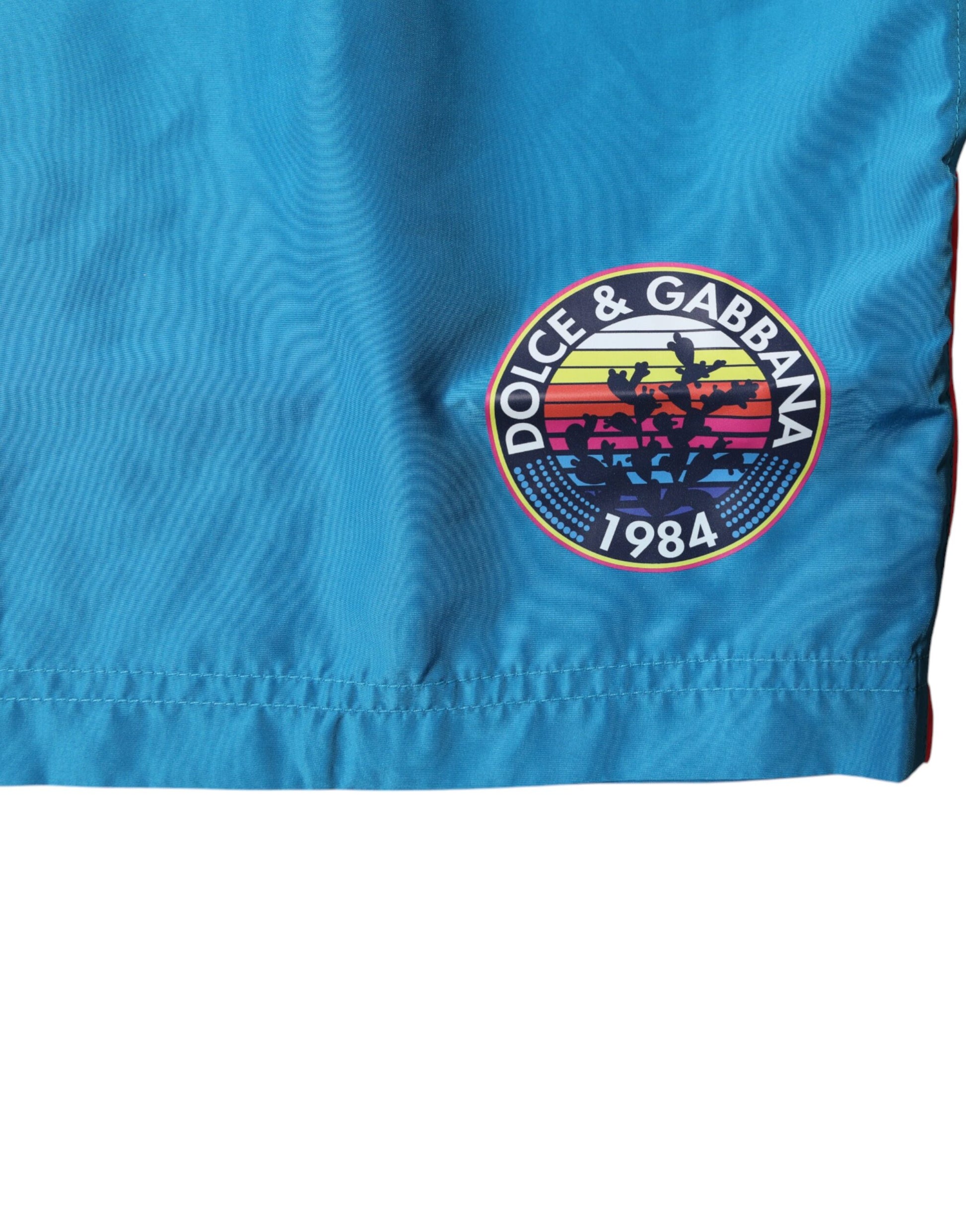 Short de bain 2 pièces Dolce & Gabbana Logo Turquoise