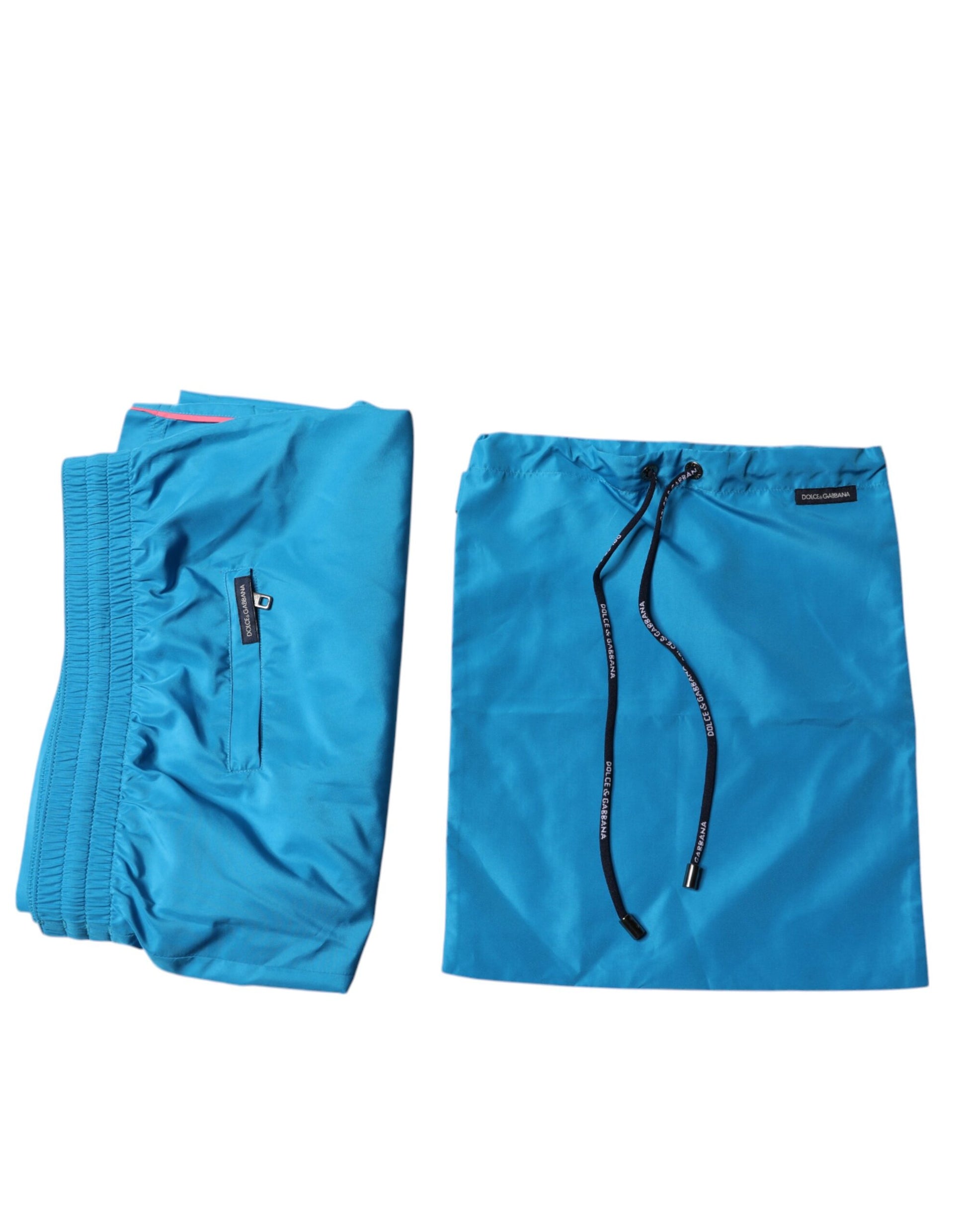 Short de bain 2 pièces Dolce & Gabbana Logo Turquoise